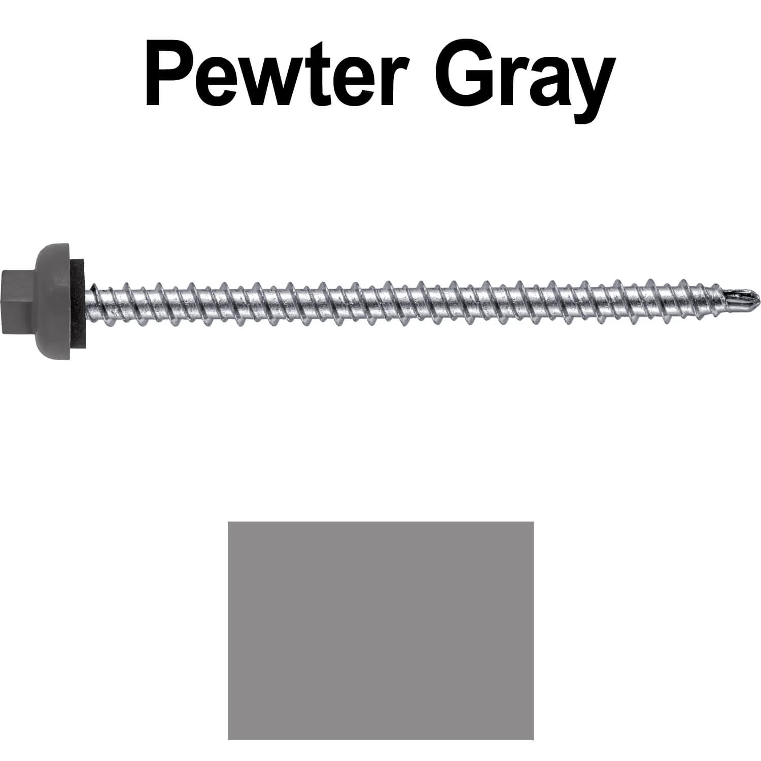 10 X 3" Zinc Aluminum Cap MINI-DRILLER Roofing Screws HI-LO THREAD Zinc Plated Carbon Steel Shank - EPDM Washer - Colored head - Image 113