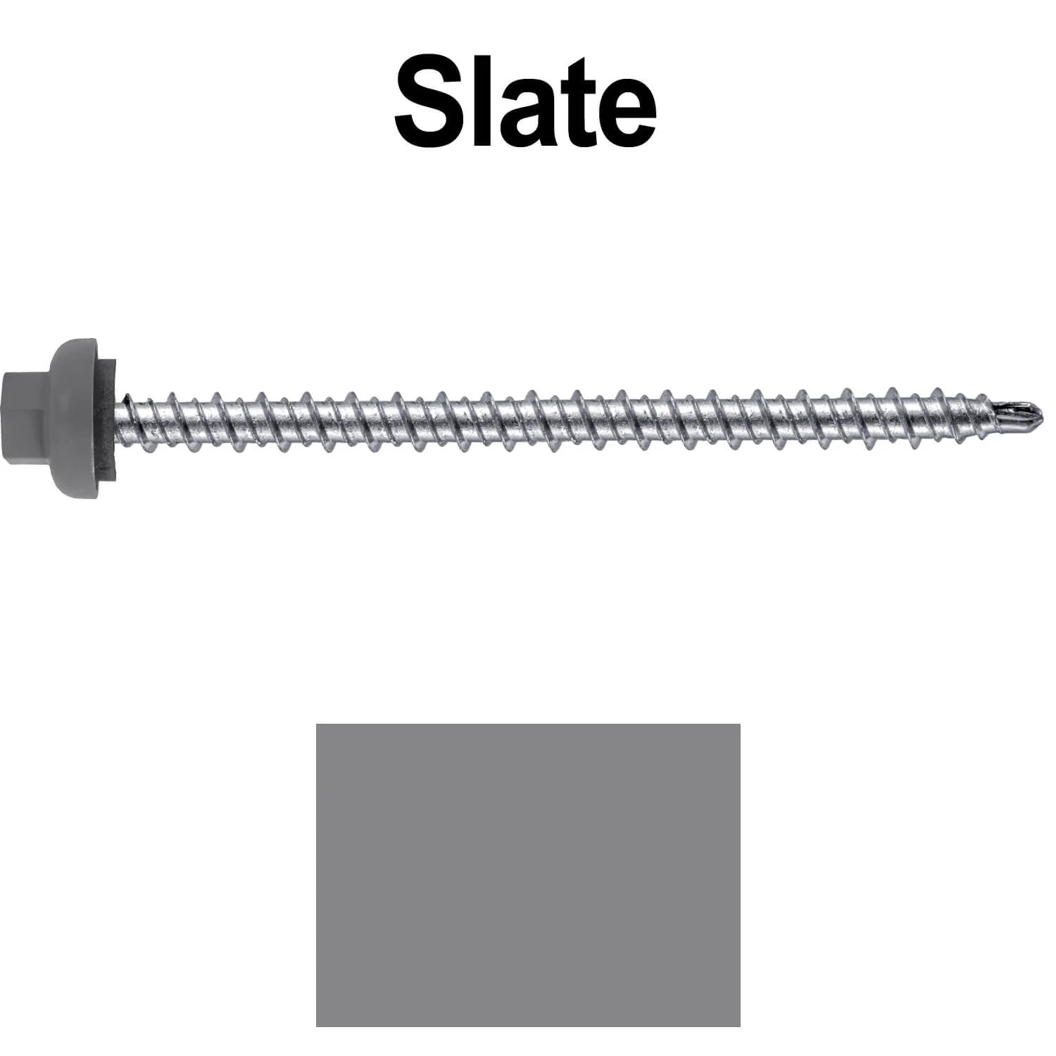 10 X 3" Zinc Aluminum Cap MINI-DRILLER Roofing Screws HI-LO THREAD Zinc Plated Carbon Steel Shank - EPDM Washer - Colored head - Image 118