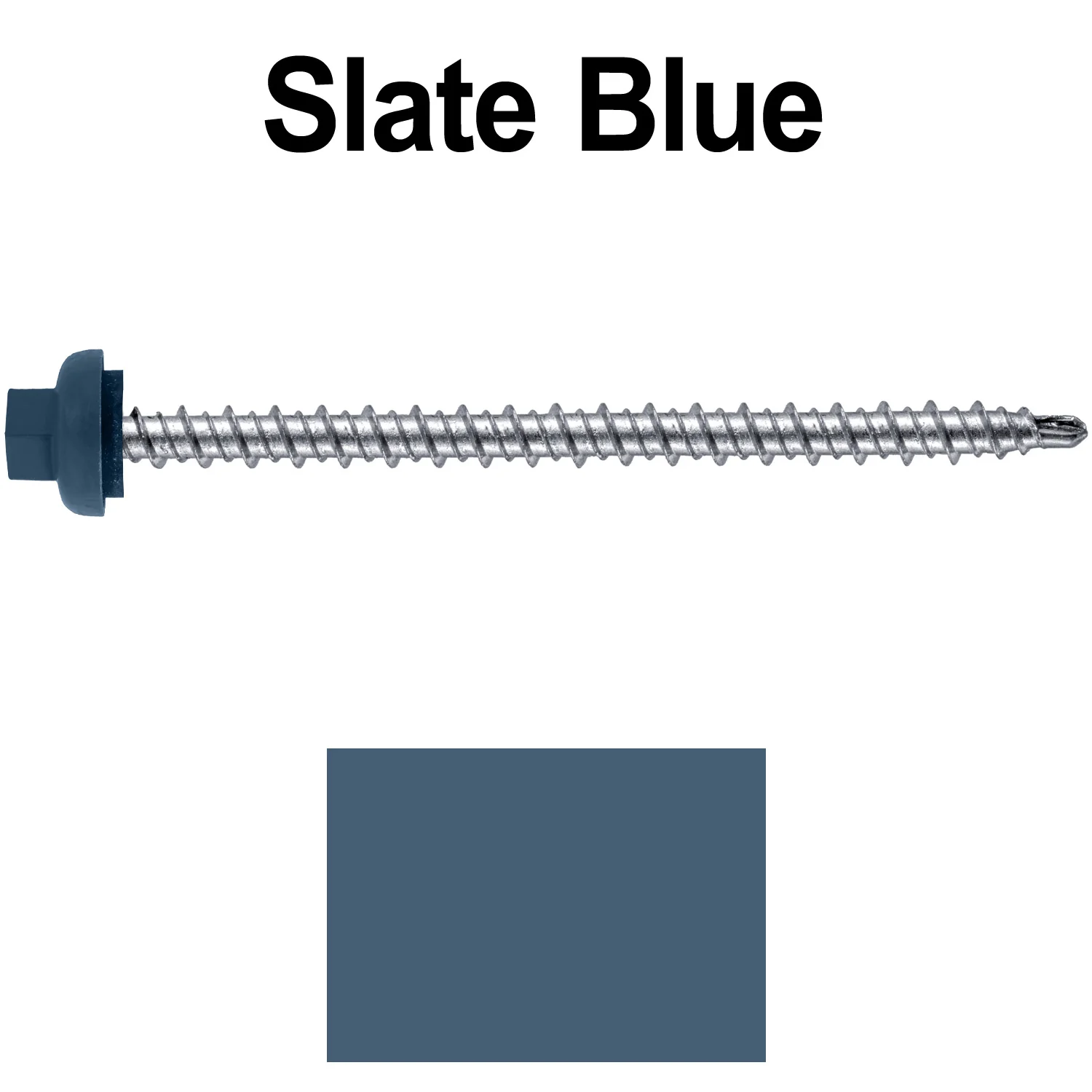10 X 3" Zinc Aluminum Cap MINI-DRILLER Roofing Screws HI-LO THREAD Zinc Plated Carbon Steel Shank - EPDM Washer - Colored head - Image 14