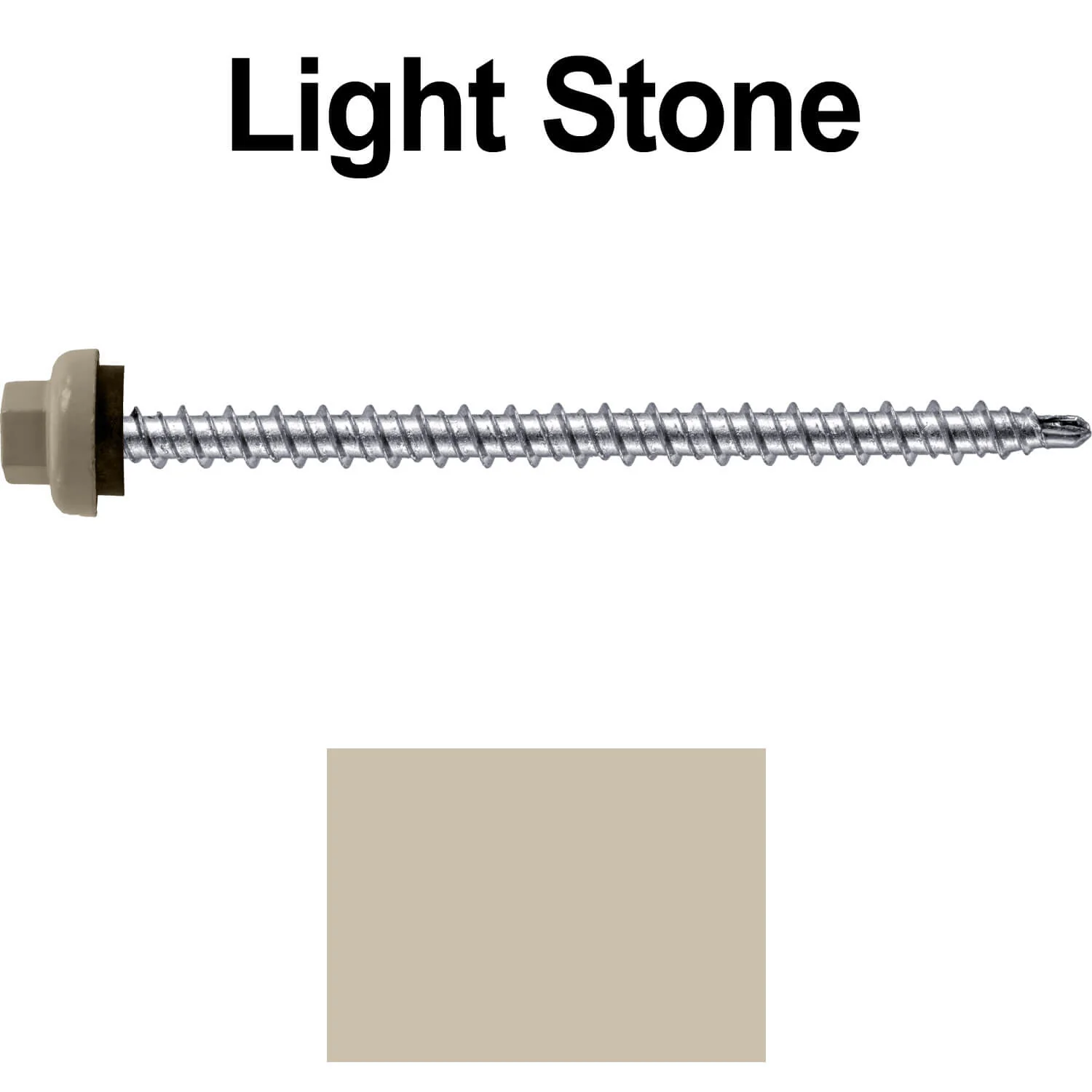 10 X 3" Zinc Aluminum Cap MINI-DRILLER Roofing Screws HI-LO THREAD Zinc Plated Carbon Steel Shank - EPDM Washer - Colored head - Image 24
