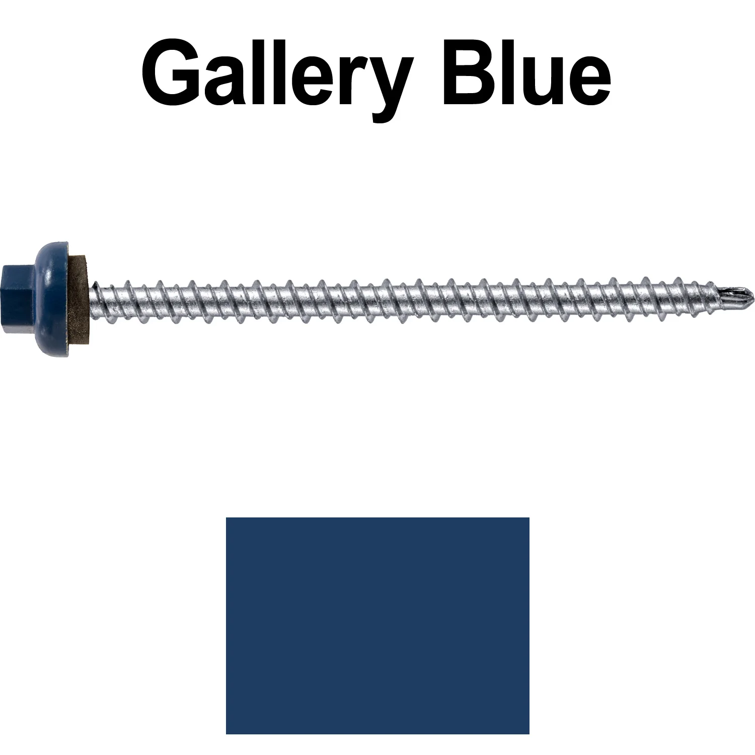 10 X 3" Zinc Aluminum Cap MINI-DRILLER Roofing Screws HI-LO THREAD Zinc Plated Carbon Steel Shank - EPDM Washer - Colored head - Image 29