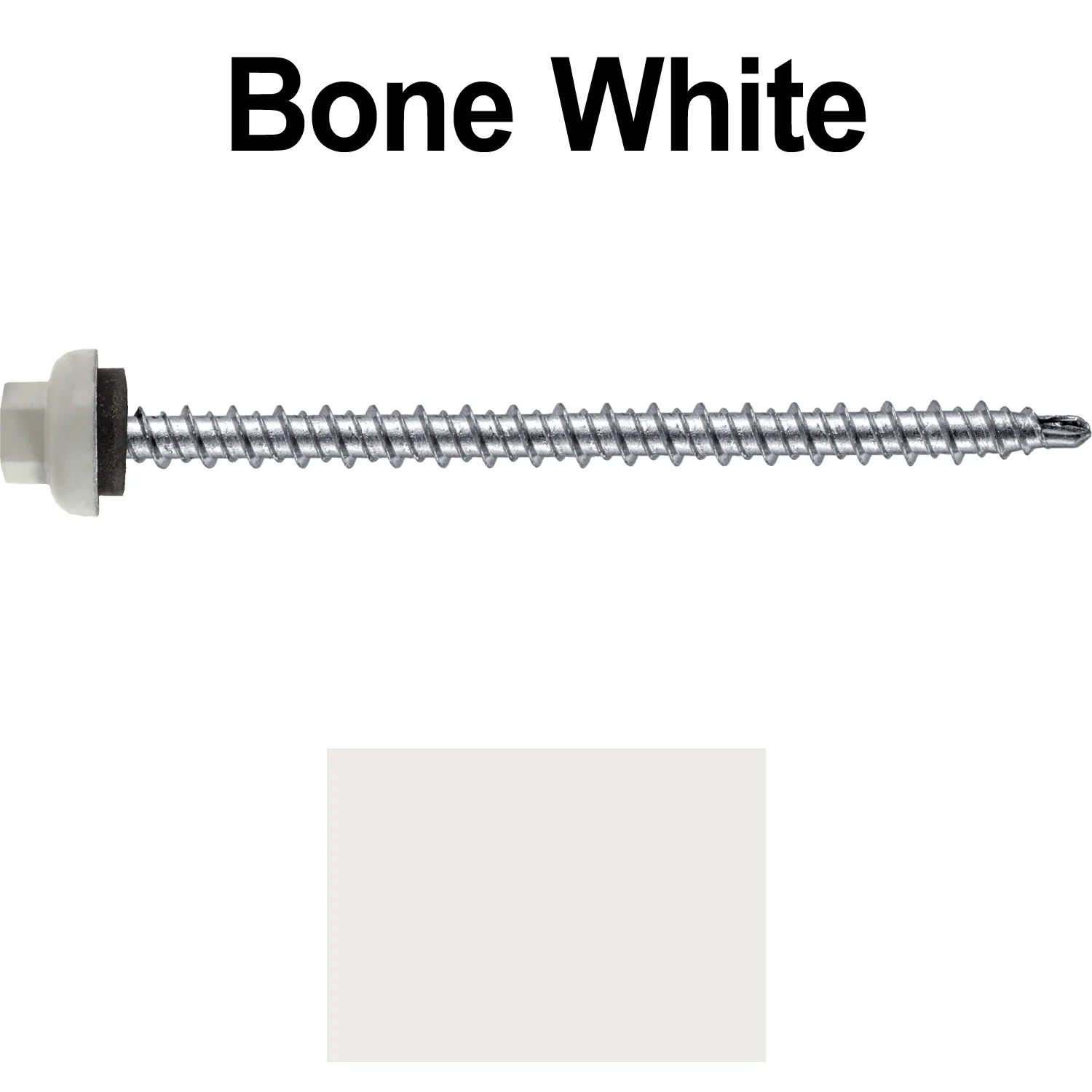 10 X 3" Zinc Aluminum Cap MINI-DRILLER Roofing Screws HI-LO THREAD Zinc Plated Carbon Steel Shank - EPDM Washer - Colored head - Image 31