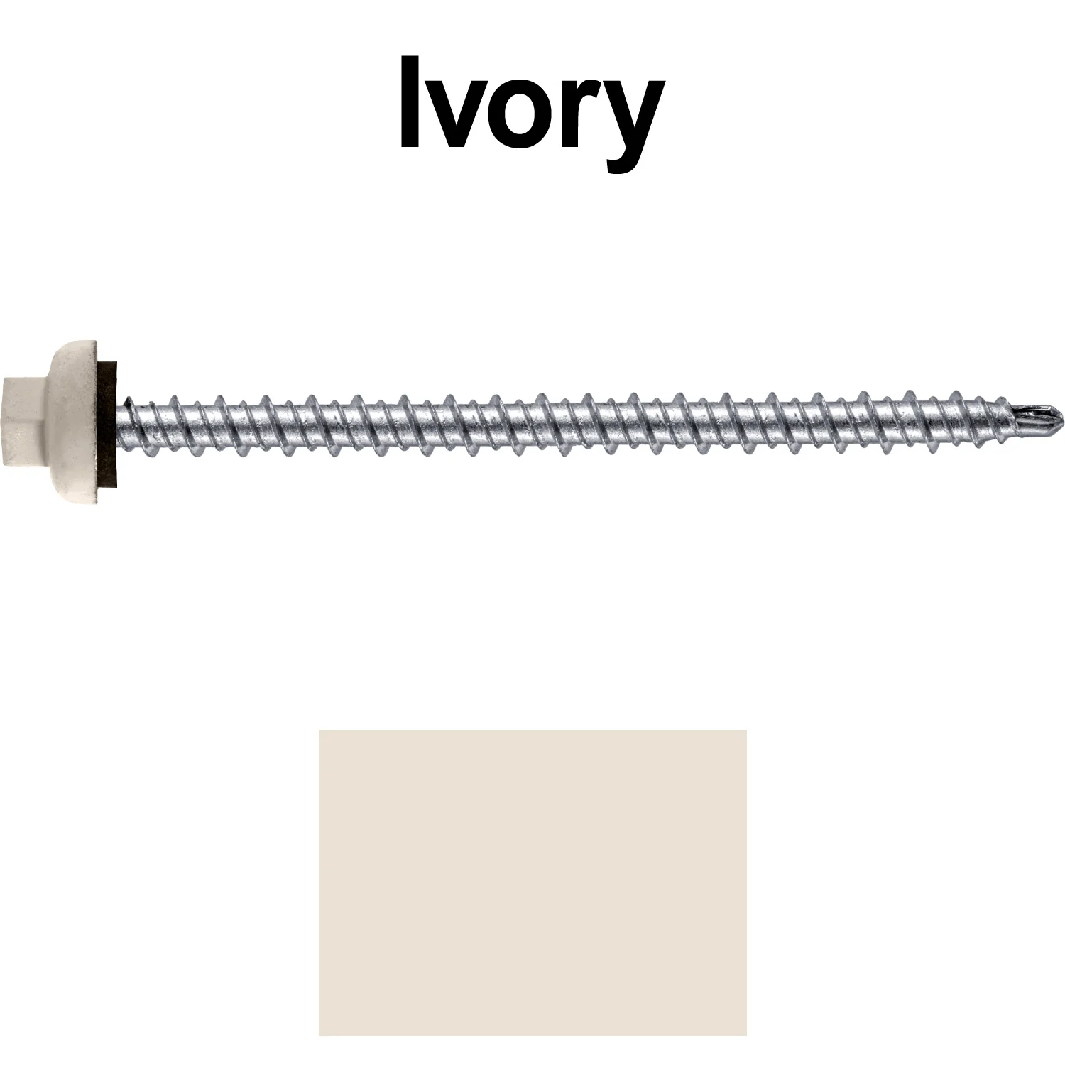 10 X 3" Zinc Aluminum Cap MINI-DRILLER Roofing Screws HI-LO THREAD Zinc Plated Carbon Steel Shank - EPDM Washer - Colored head - Image 37