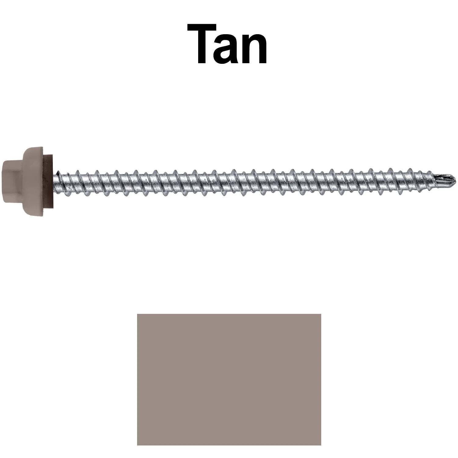 10 X 3" Zinc Aluminum Cap MINI-DRILLER Roofing Screws HI-LO THREAD Zinc Plated Carbon Steel Shank - EPDM Washer - Colored head - Image 39