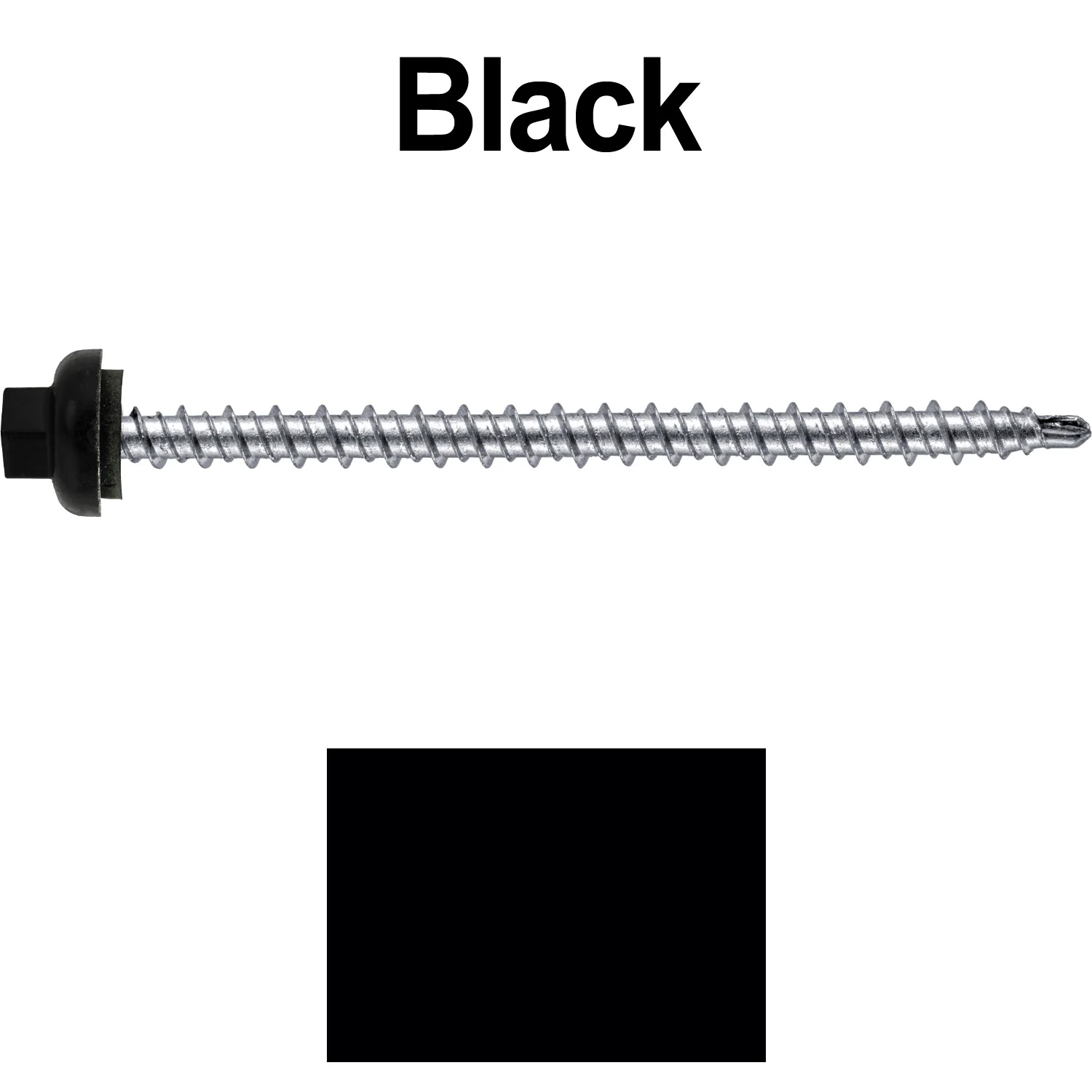 10 X 3" Zinc Aluminum Cap MINI-DRILLER Roofing Screws HI-LO THREAD Zinc Plated Carbon Steel Shank - EPDM Washer - Colored head - Image 42