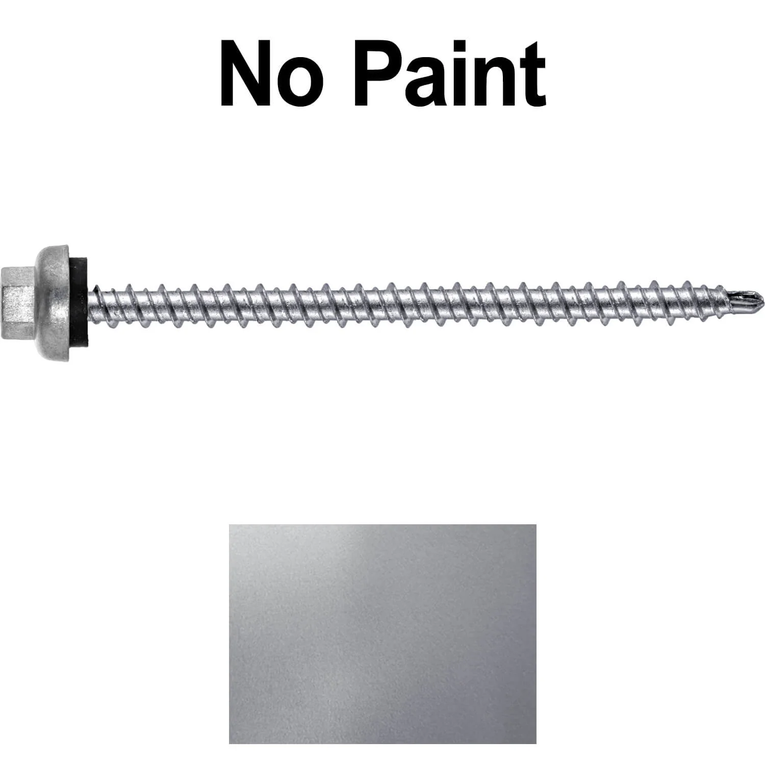 10 X 3" Zinc Aluminum Cap MINI-DRILLER Roofing Screws HI-LO THREAD Zinc Plated Carbon Steel Shank - EPDM Washer - Colored head - Image 46
