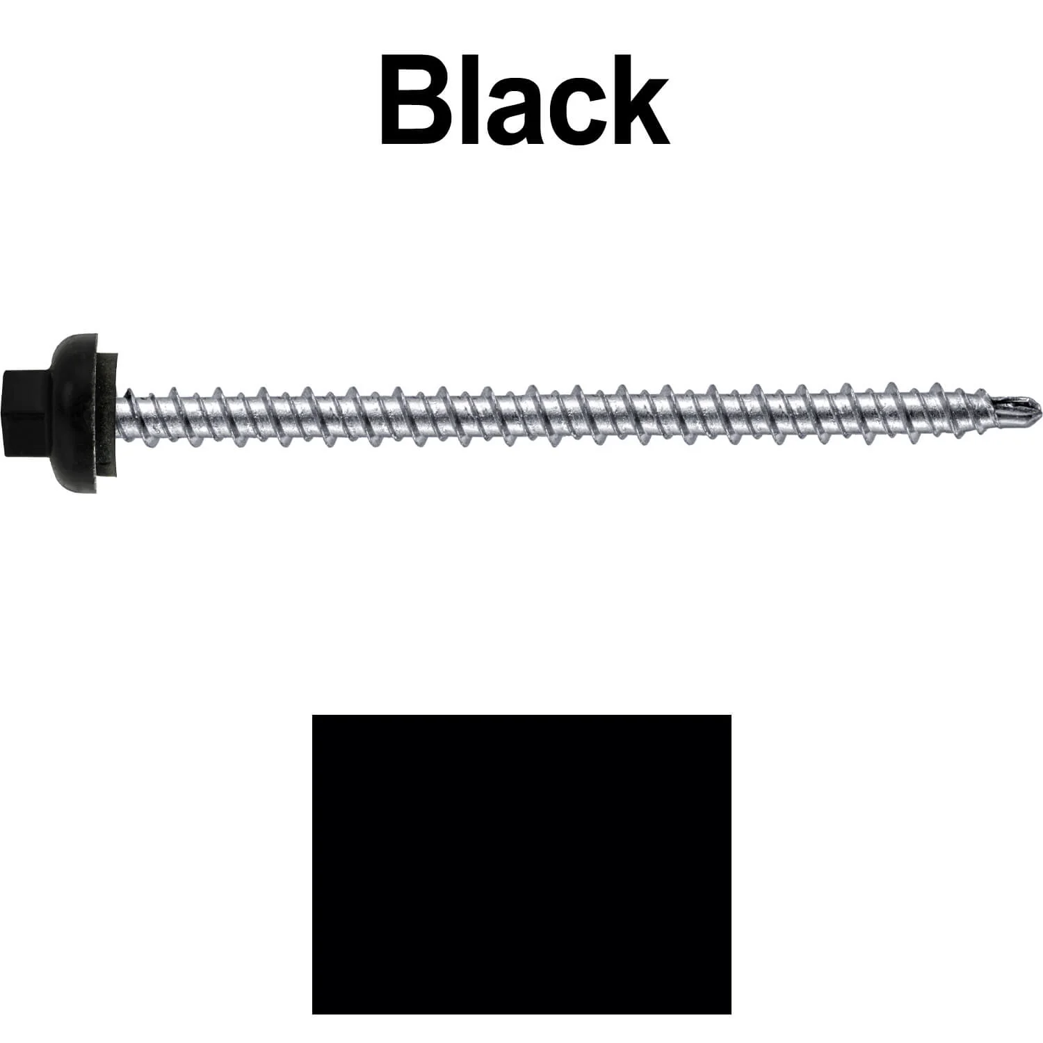 10 X 3" Zinc Aluminum Cap MINI-DRILLER Roofing Screws HI-LO THREAD Zinc Plated Carbon Steel Shank - EPDM Washer - Colored head - Image 53