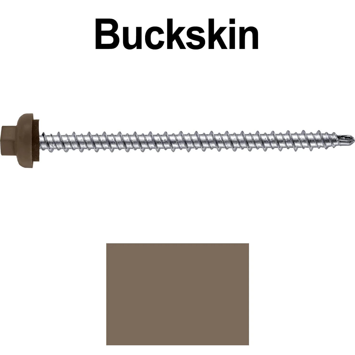 10 X 3" Zinc Aluminum Cap MINI-DRILLER Roofing Screws HI-LO THREAD Zinc Plated Carbon Steel Shank - EPDM Washer - Colored head - Image 61