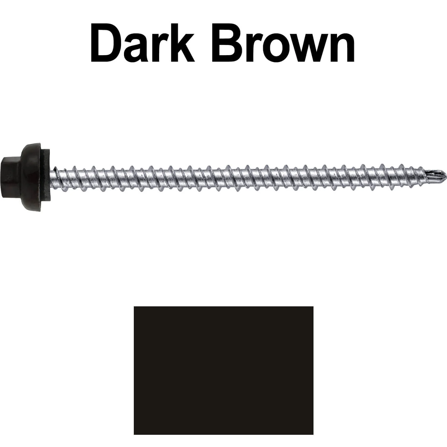 10 X 3" Zinc Aluminum Cap MINI-DRILLER Roofing Screws HI-LO THREAD Zinc Plated Carbon Steel Shank - EPDM Washer - Colored head - Image 79