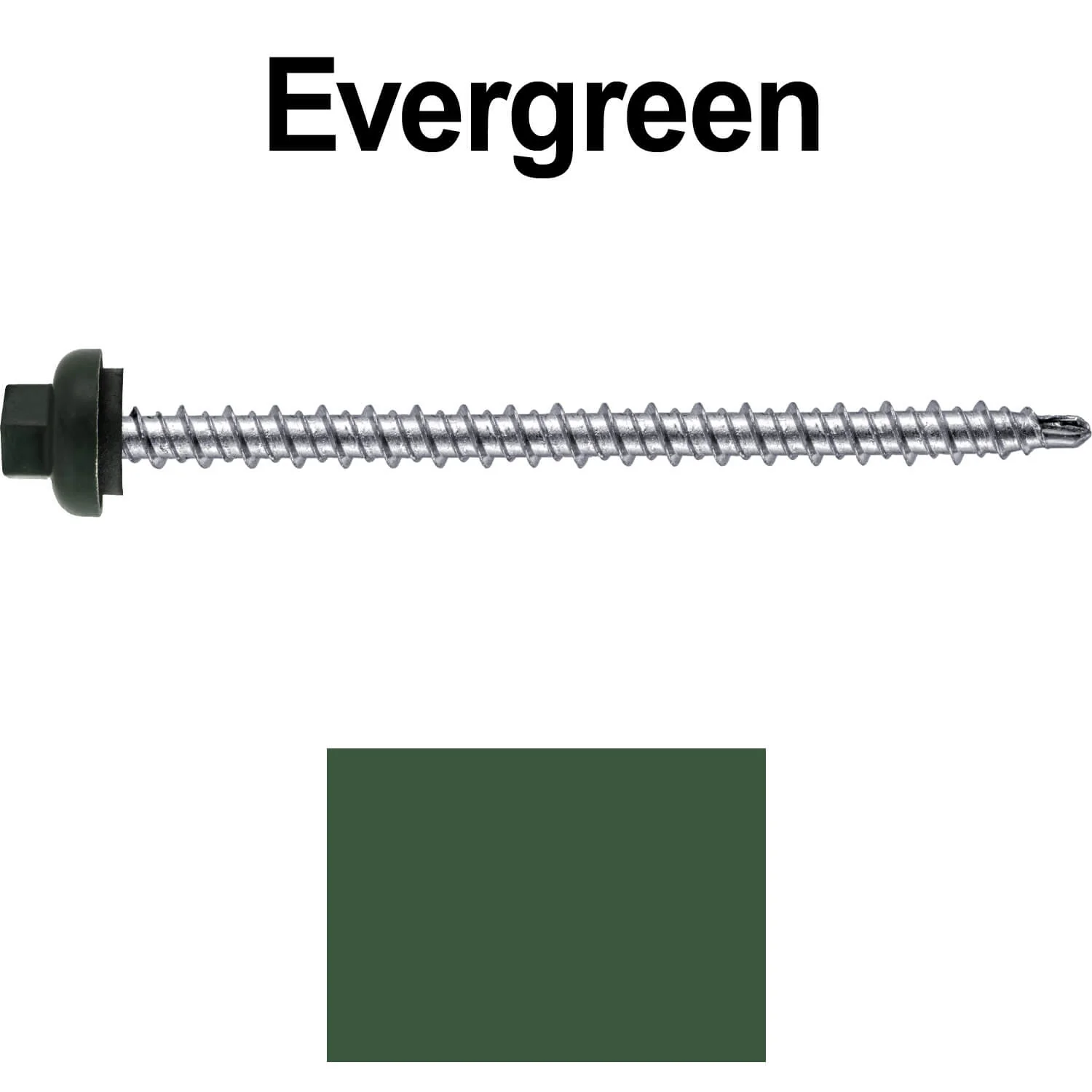 10 X 3" Zinc Aluminum Cap MINI-DRILLER Roofing Screws HI-LO THREAD Zinc Plated Carbon Steel Shank - EPDM Washer - Colored head - Image 84