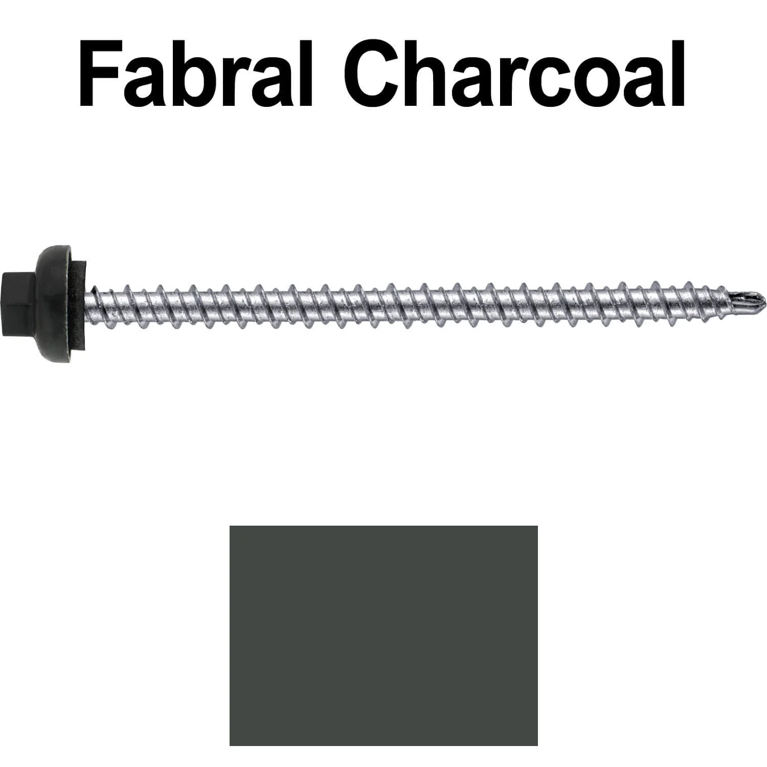 10 X 3" Zinc Aluminum Cap MINI-DRILLER Roofing Screws HI-LO THREAD Zinc Plated Carbon Steel Shank - EPDM Washer - Colored head - Image 86