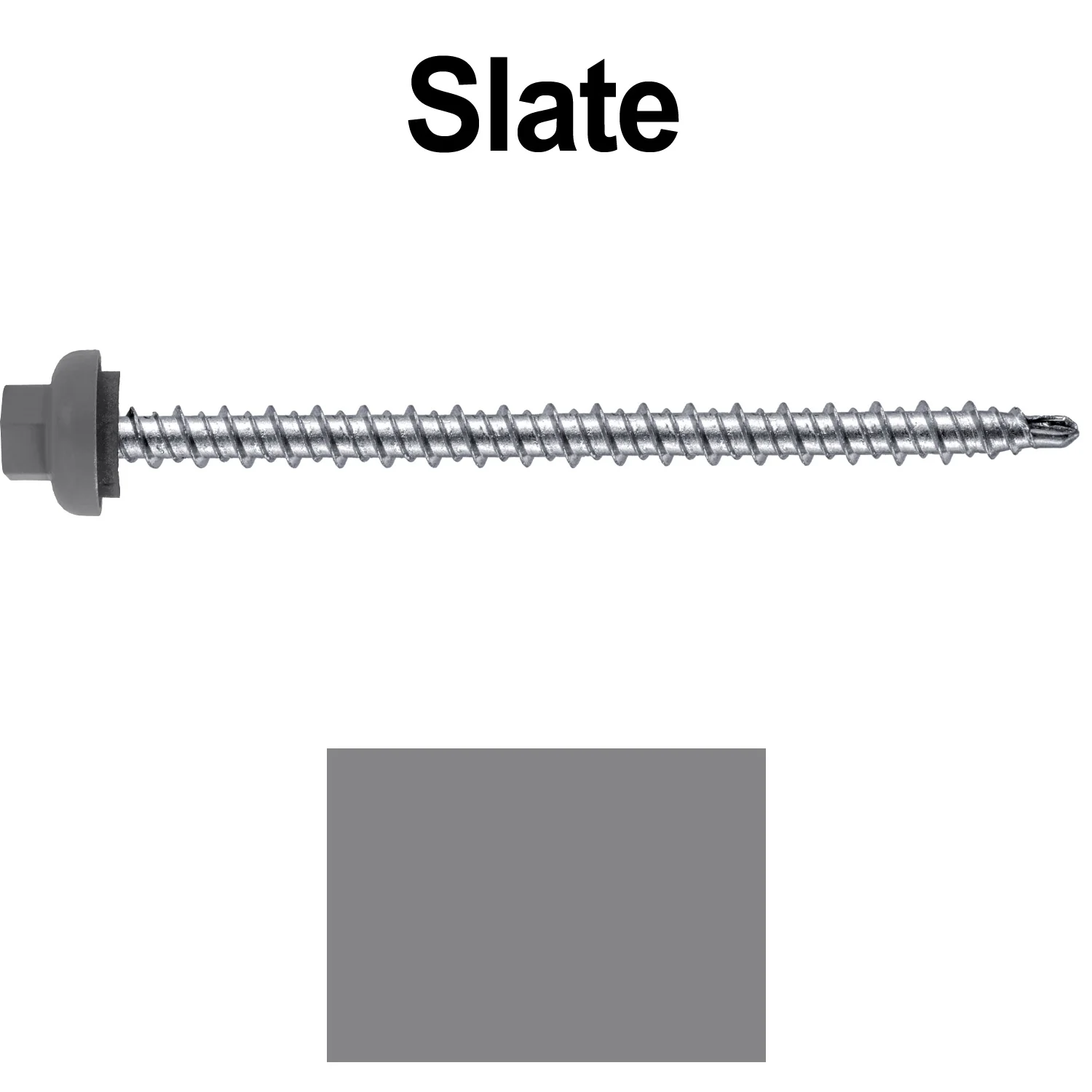 10 X 3" Zinc Aluminum Cap MINI-DRILLER Roofing Screws HI-LO THREAD Zinc Plated Carbon Steel Shank - EPDM Washer - Colored head - Image 9