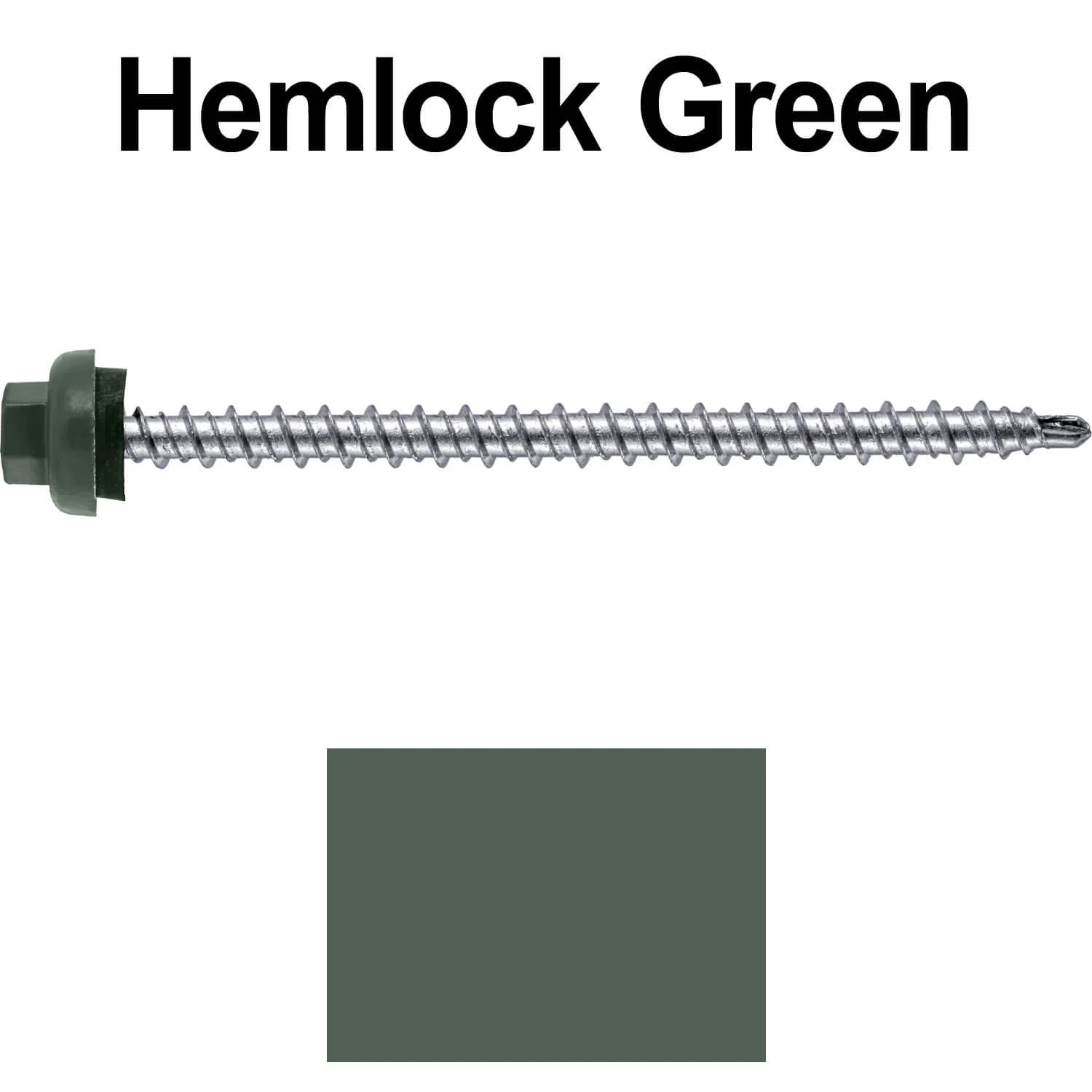 10 X 3" Zinc Aluminum Cap MINI-DRILLER Roofing Screws HI-LO THREAD Zinc Plated Carbon Steel Shank - EPDM Washer - Colored head - Image 91
