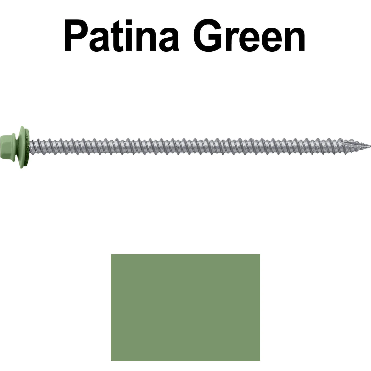 #10 x 4" Metal ROOFING SCREWS - Hex Washer Head - Self starting/self tapping - EPDM washer. Colored head. - Image 110
