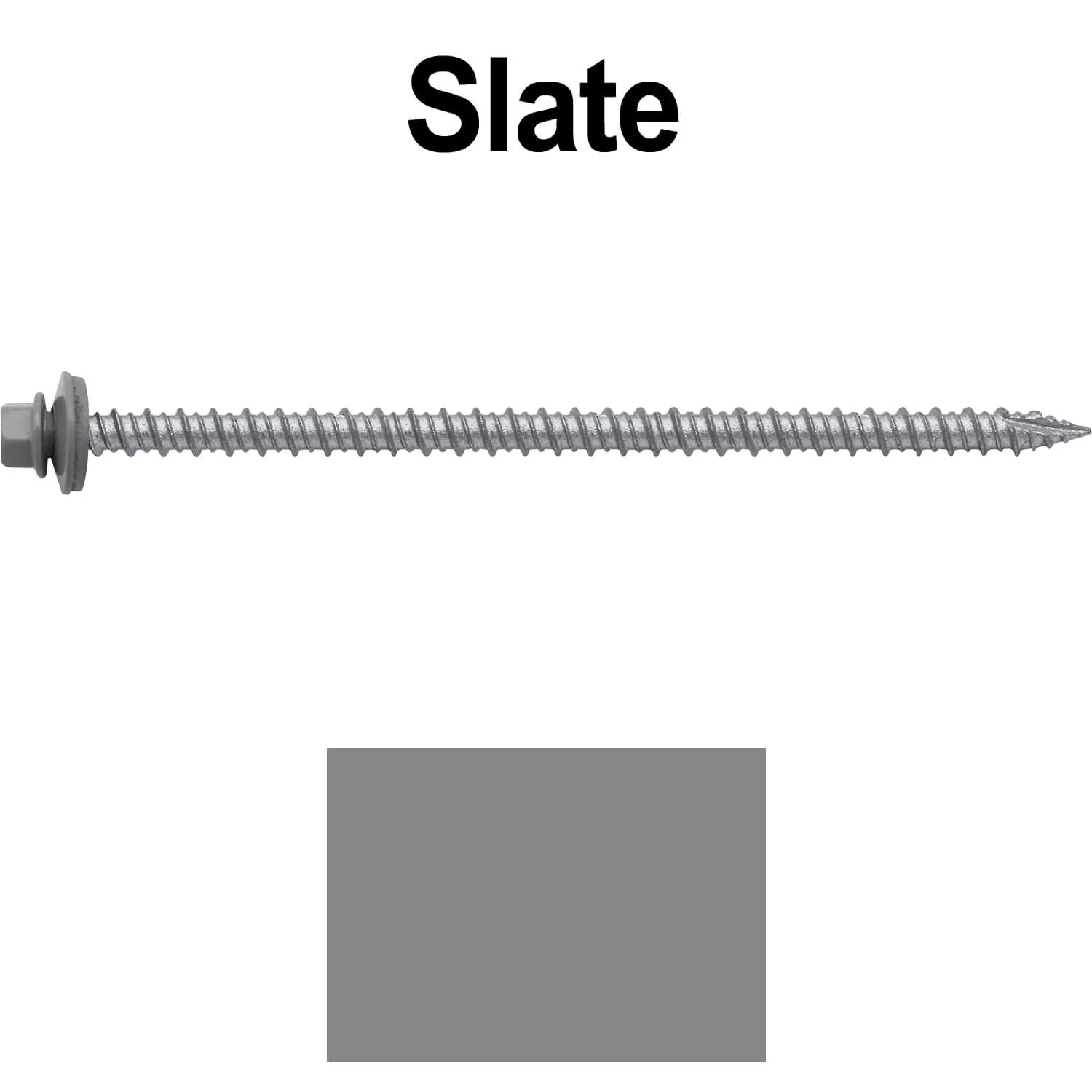 #10 x 4" Metal ROOFING SCREWS - Hex Washer Head - Self starting/self tapping - EPDM washer. Colored head. - Image 116
