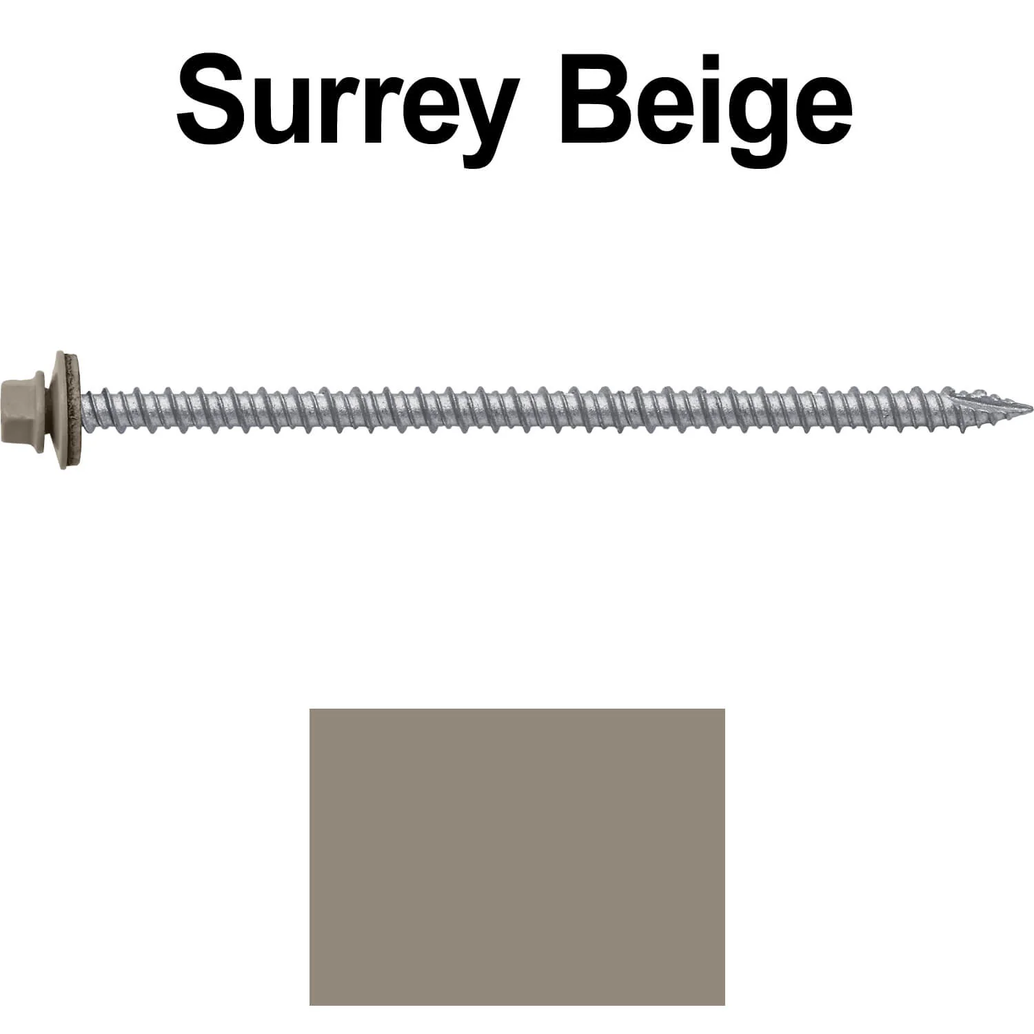 #10 x 4" Metal ROOFING SCREWS - Hex Washer Head - Self starting/self tapping - EPDM washer. Colored head. - Image 121