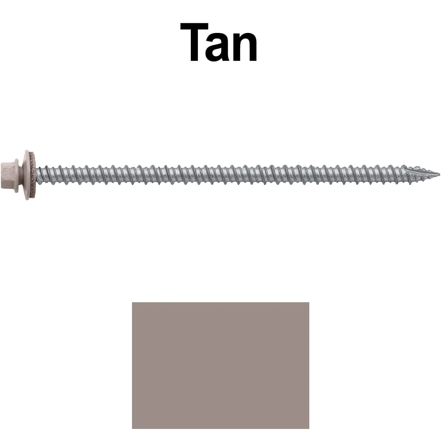 #10 x 4" Metal ROOFING SCREWS - Hex Washer Head - Self starting/self tapping - EPDM washer. Colored head. - Image 123