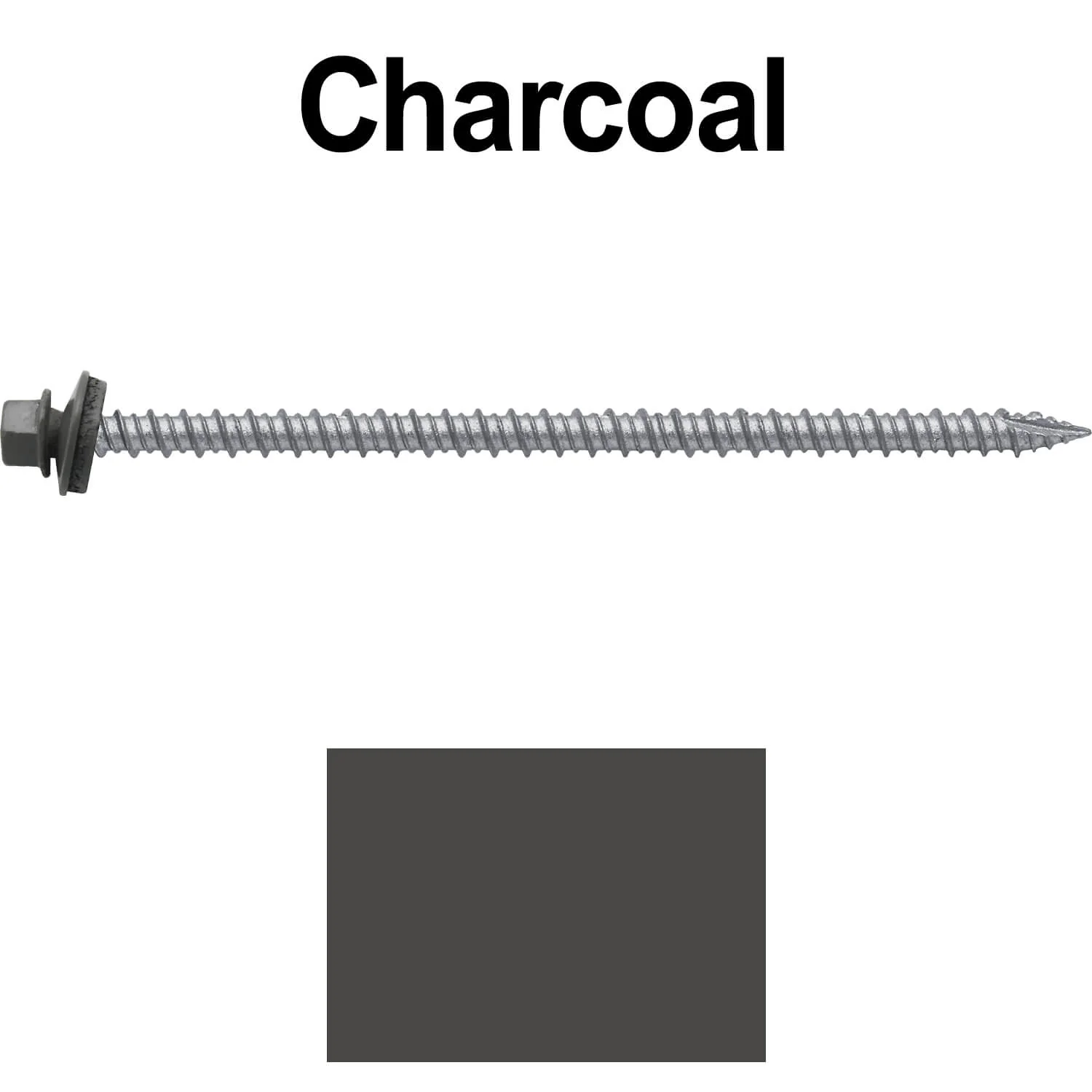 #10 x 4" Metal ROOFING SCREWS - Hex Washer Head - Self starting/self tapping - EPDM washer. Colored head. - Image 14