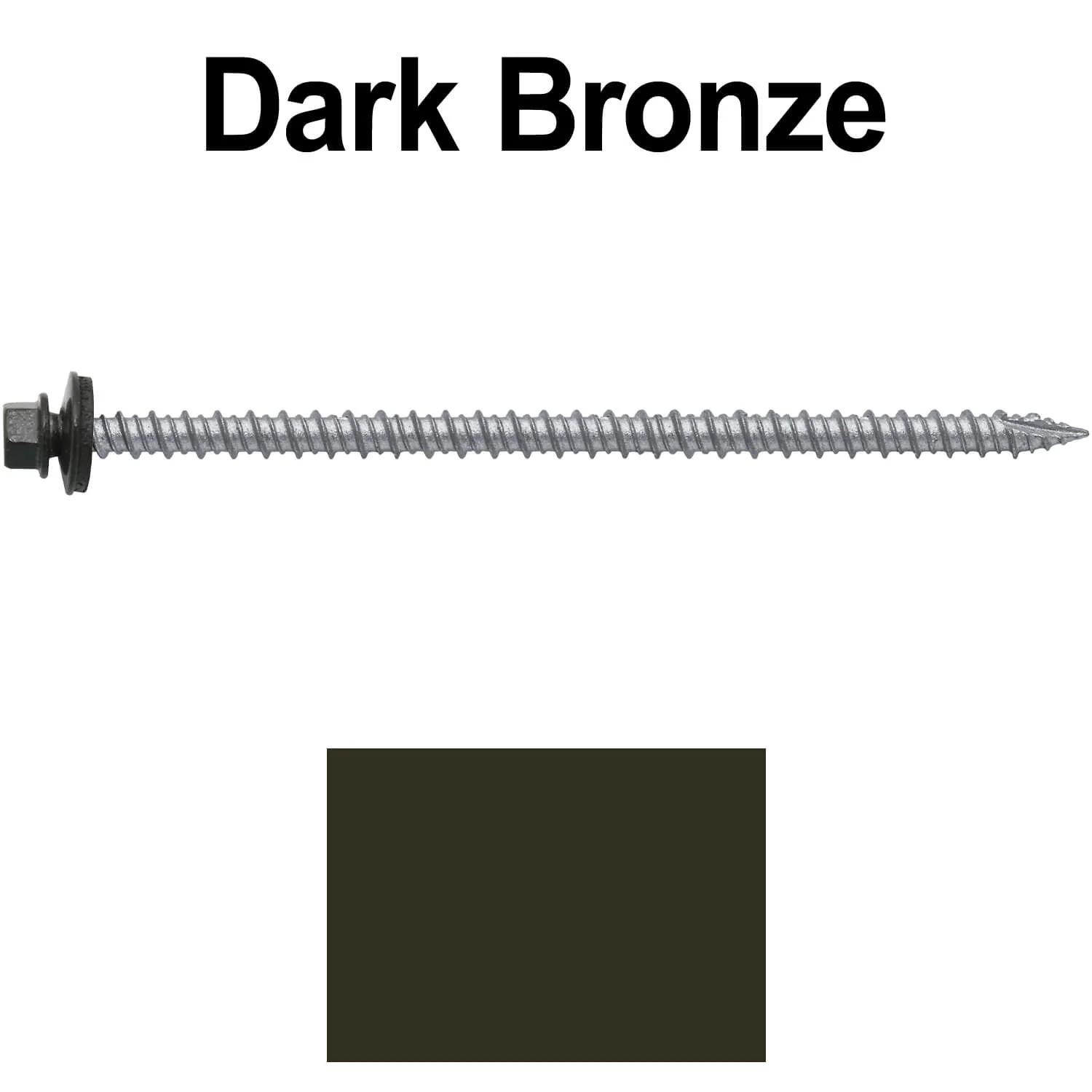 #10 x 4" Metal ROOFING SCREWS - Hex Washer Head - Self starting/self tapping - EPDM washer. Colored head. - Image 21