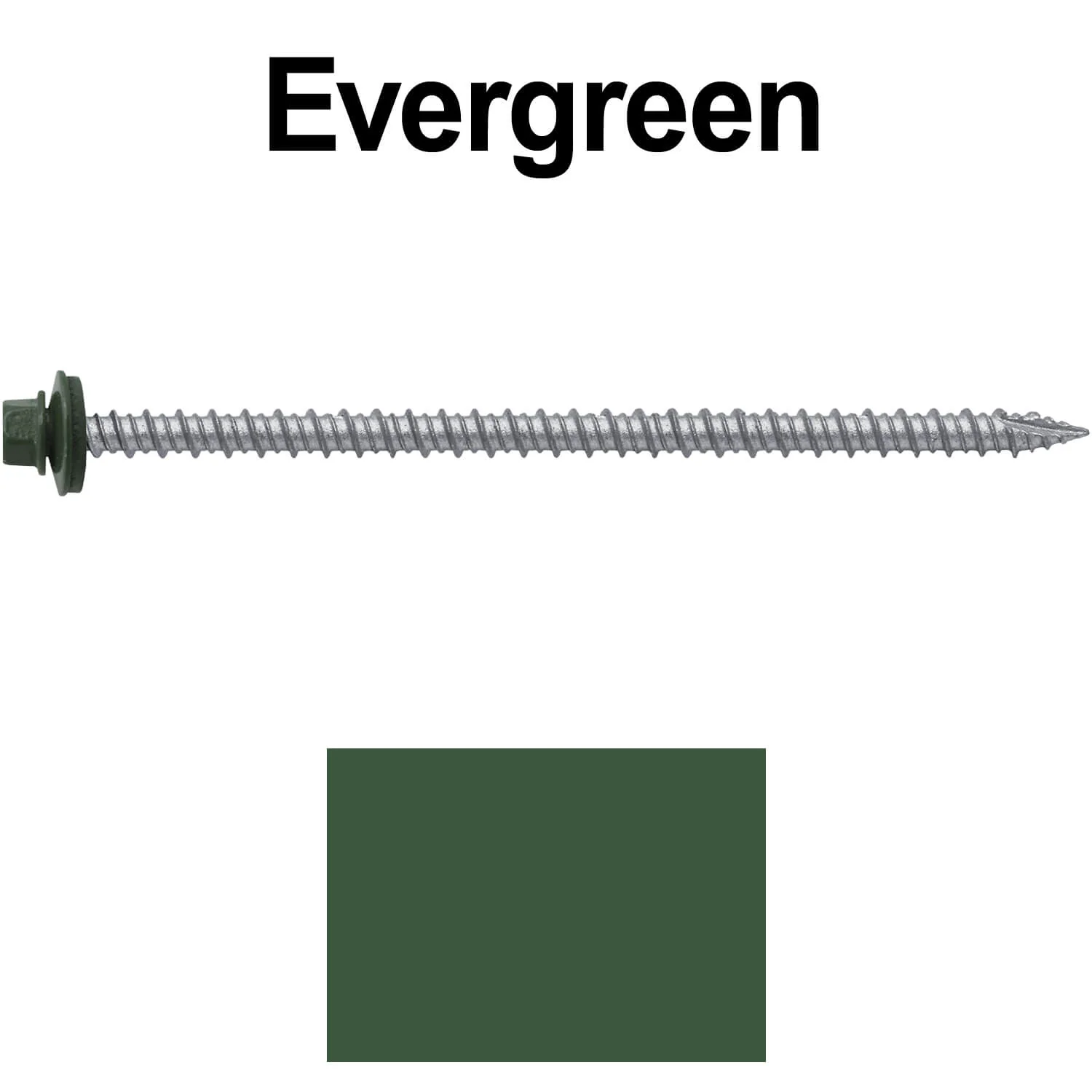 #10 x 4" Metal ROOFING SCREWS - Hex Washer Head - Self starting/self tapping - EPDM washer. Colored head. - Image 23