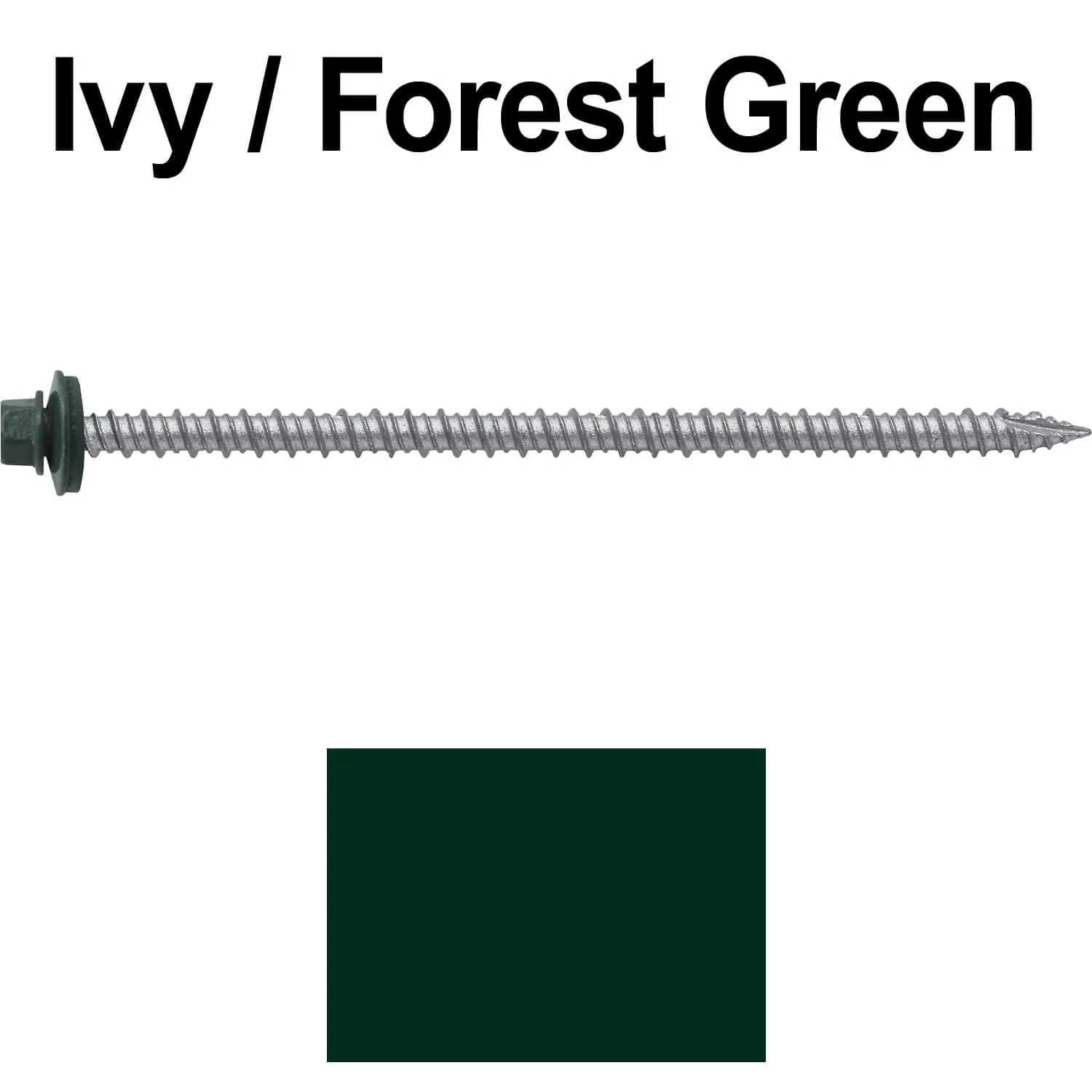 #10 x 4" Metal ROOFING SCREWS - Hex Washer Head - Self starting/self tapping - EPDM washer. Colored head. - Image 30