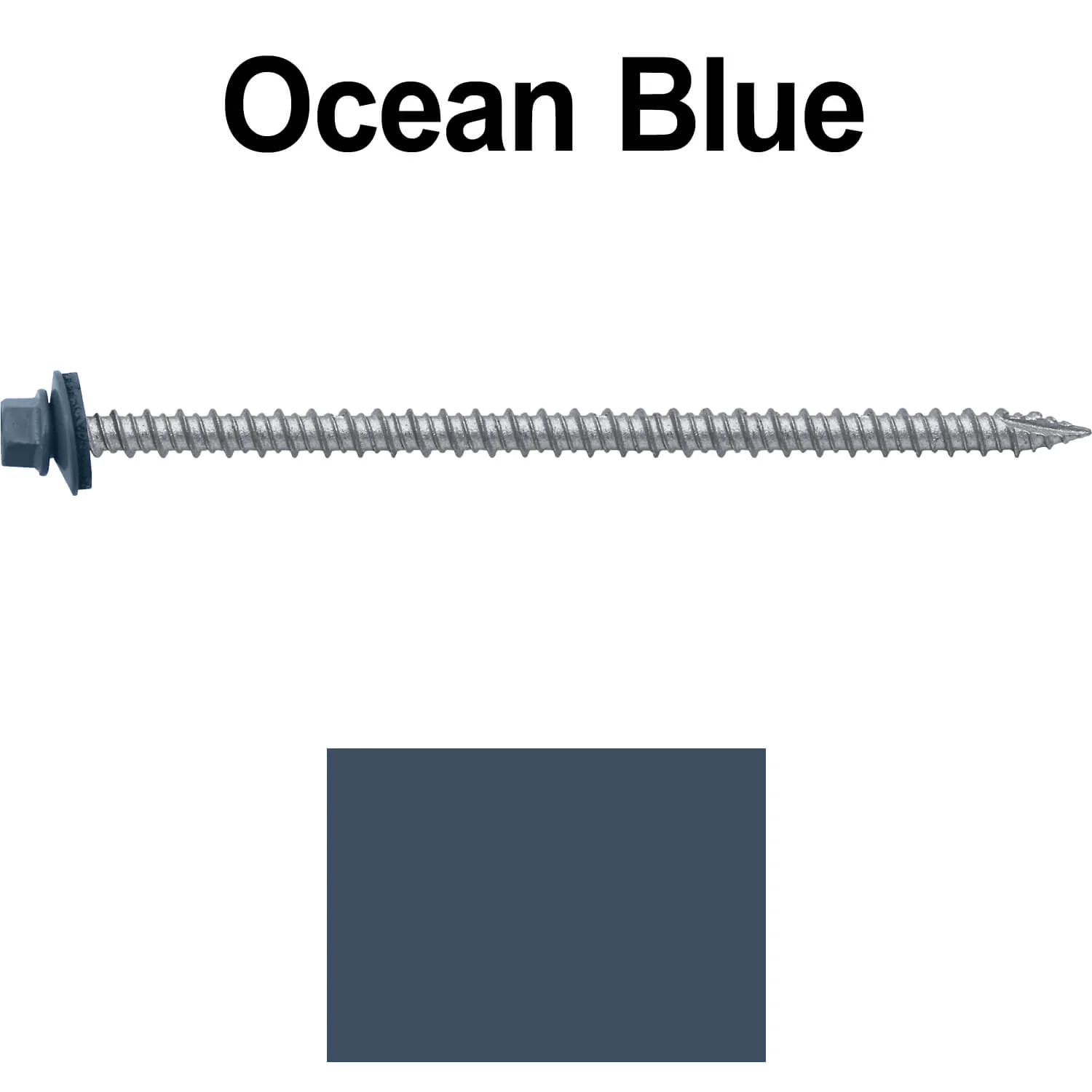 #10 x 4" Metal ROOFING SCREWS - Hex Washer Head - Self starting/self tapping - EPDM washer. Colored head. - Image 35