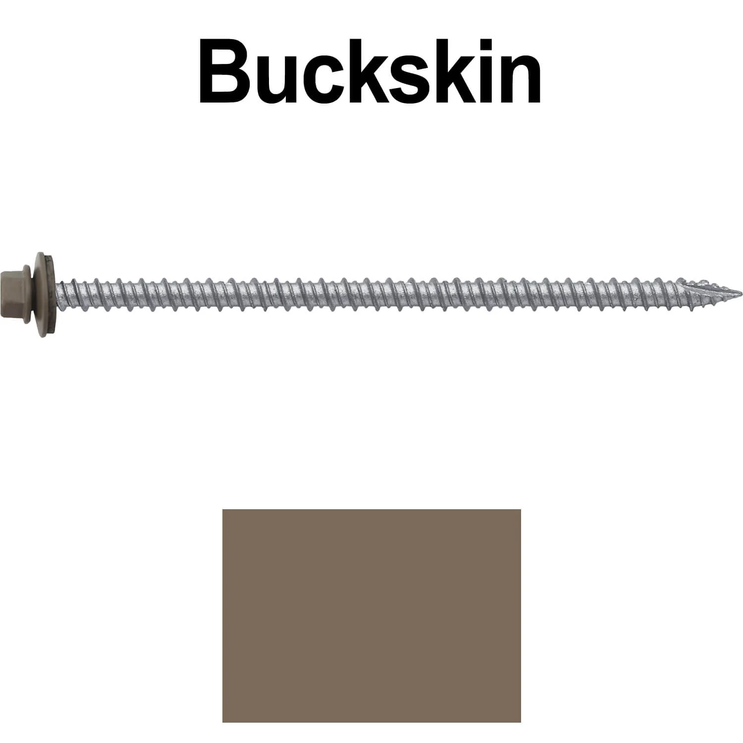 #10 x 4" Metal ROOFING SCREWS - Hex Washer Head - Self starting/self tapping - EPDM washer. Colored head. - Image 58