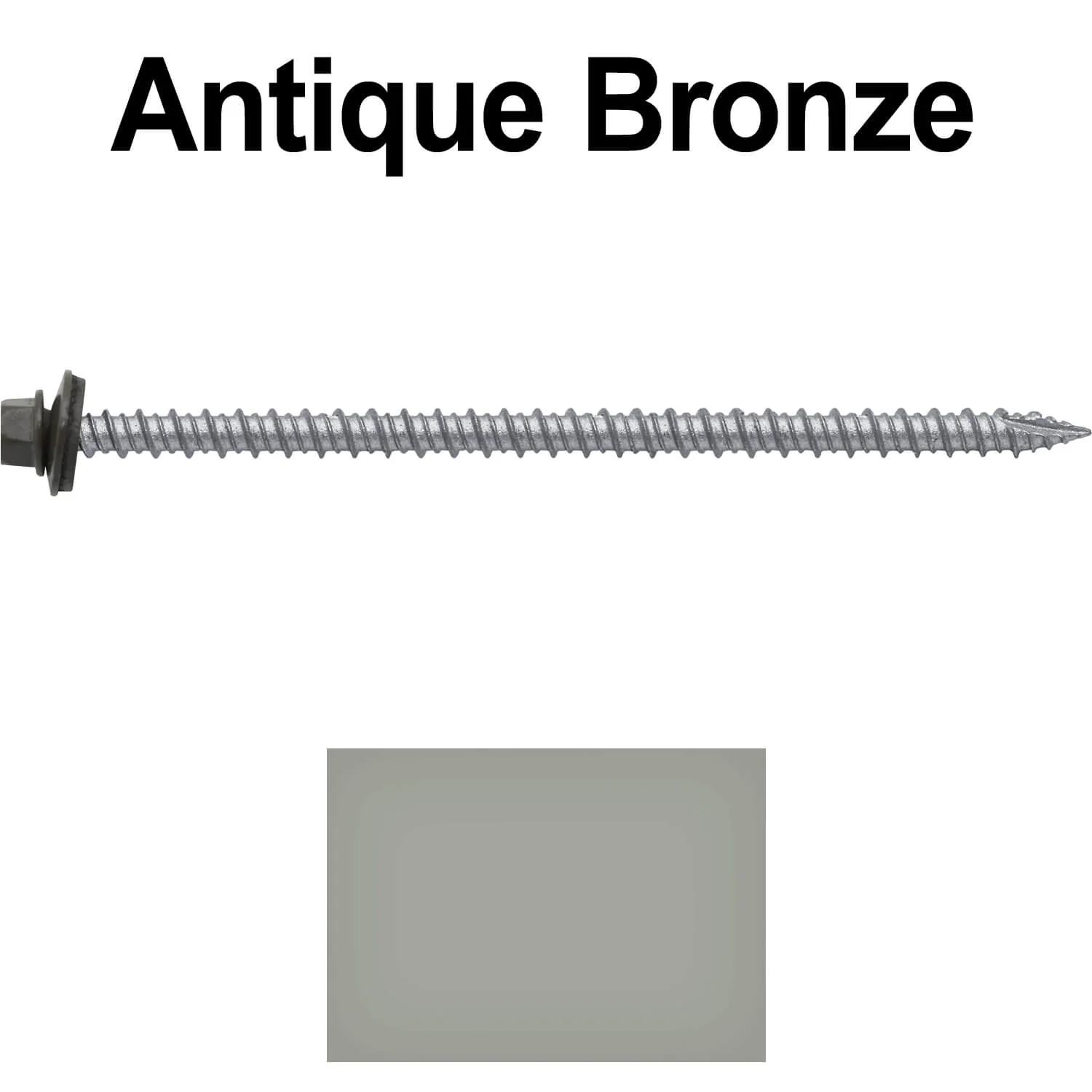 #10 x 4" Metal ROOFING SCREWS - Hex Washer Head - Self starting/self tapping - EPDM washer. Colored head. - Image 6
