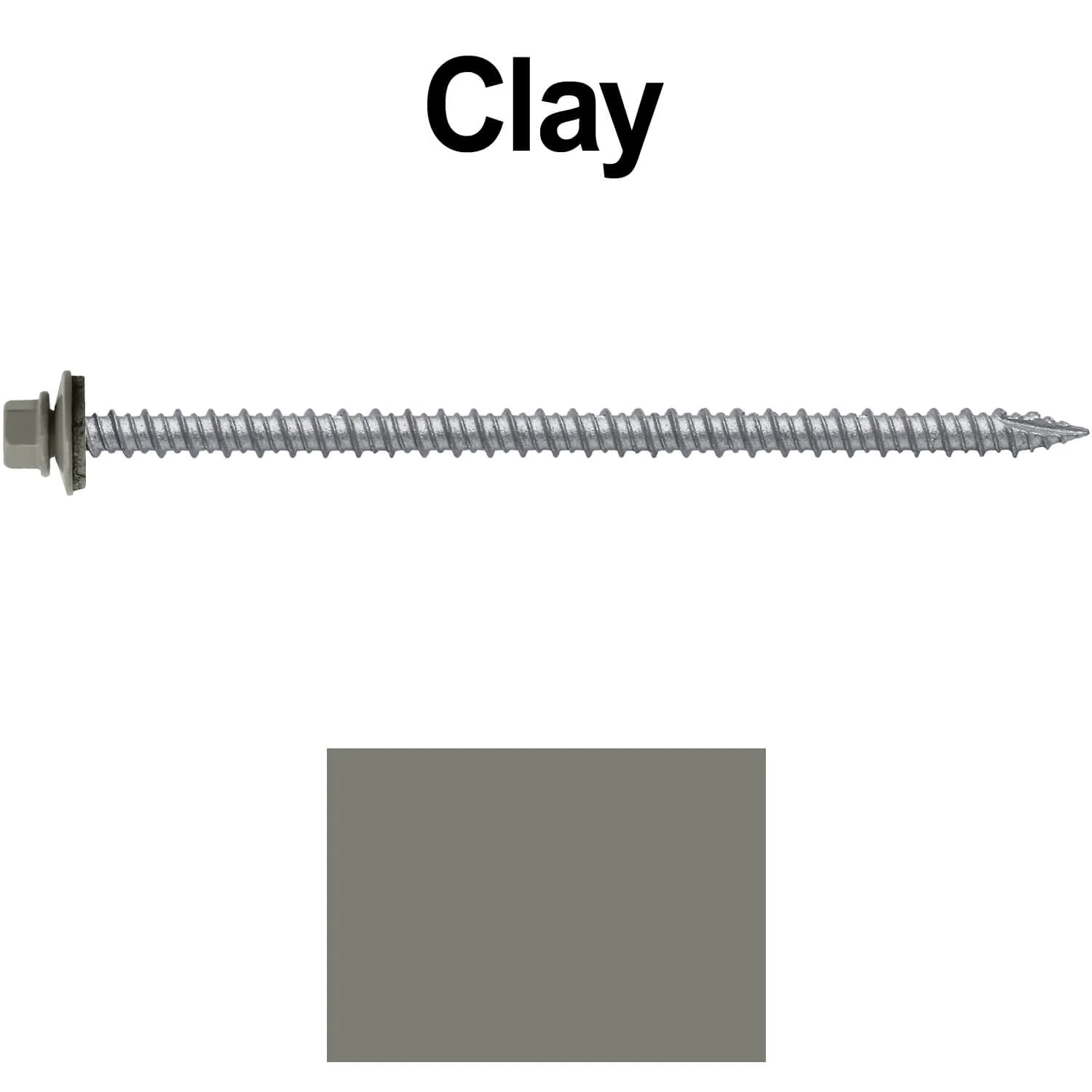 #10 x 4" Metal ROOFING SCREWS - Hex Washer Head - Self starting/self tapping - EPDM washer. Colored head. - Image 64