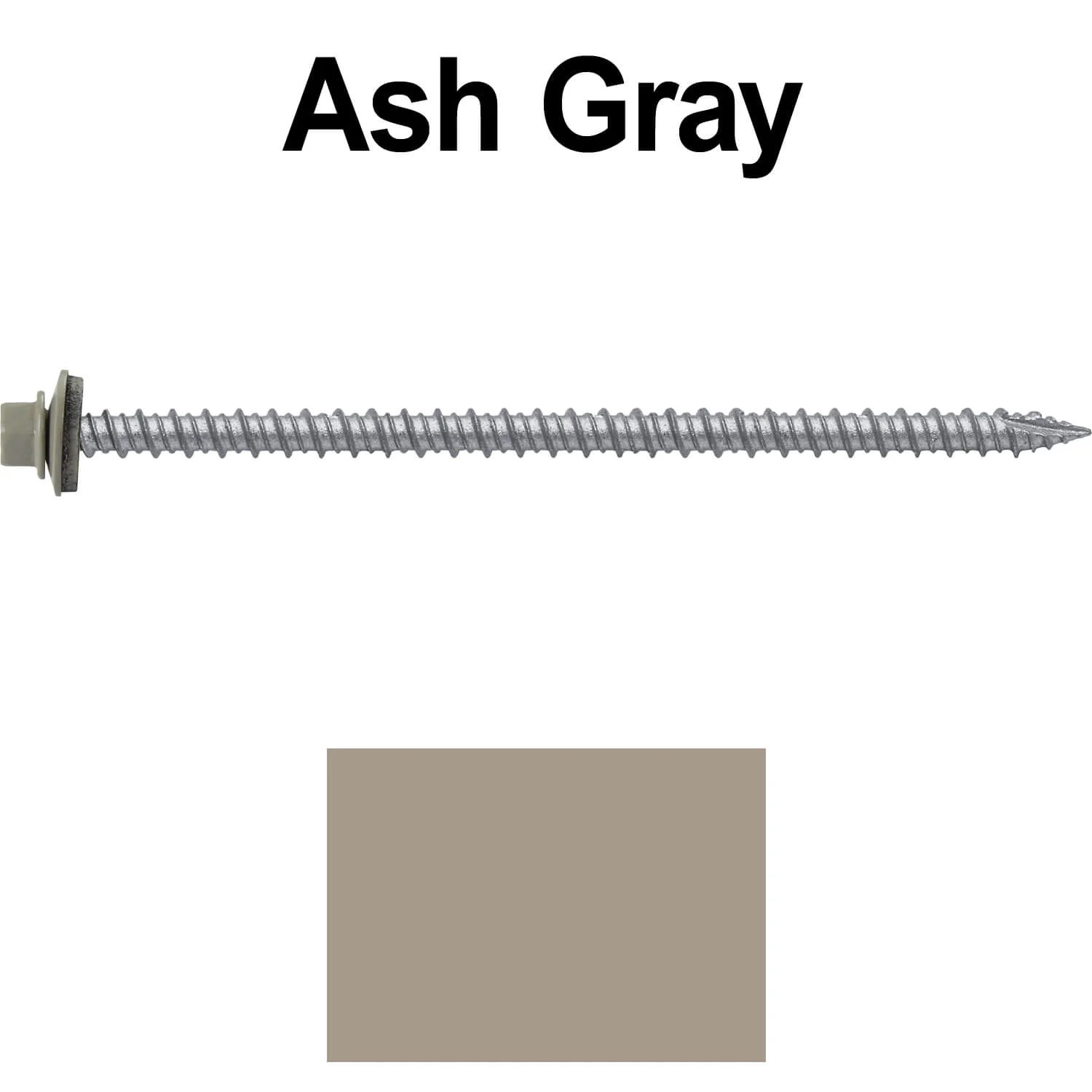 #10 x 4" Metal ROOFING SCREWS - Hex Washer Head - Self starting/self tapping - EPDM washer. Colored head. - Image 7