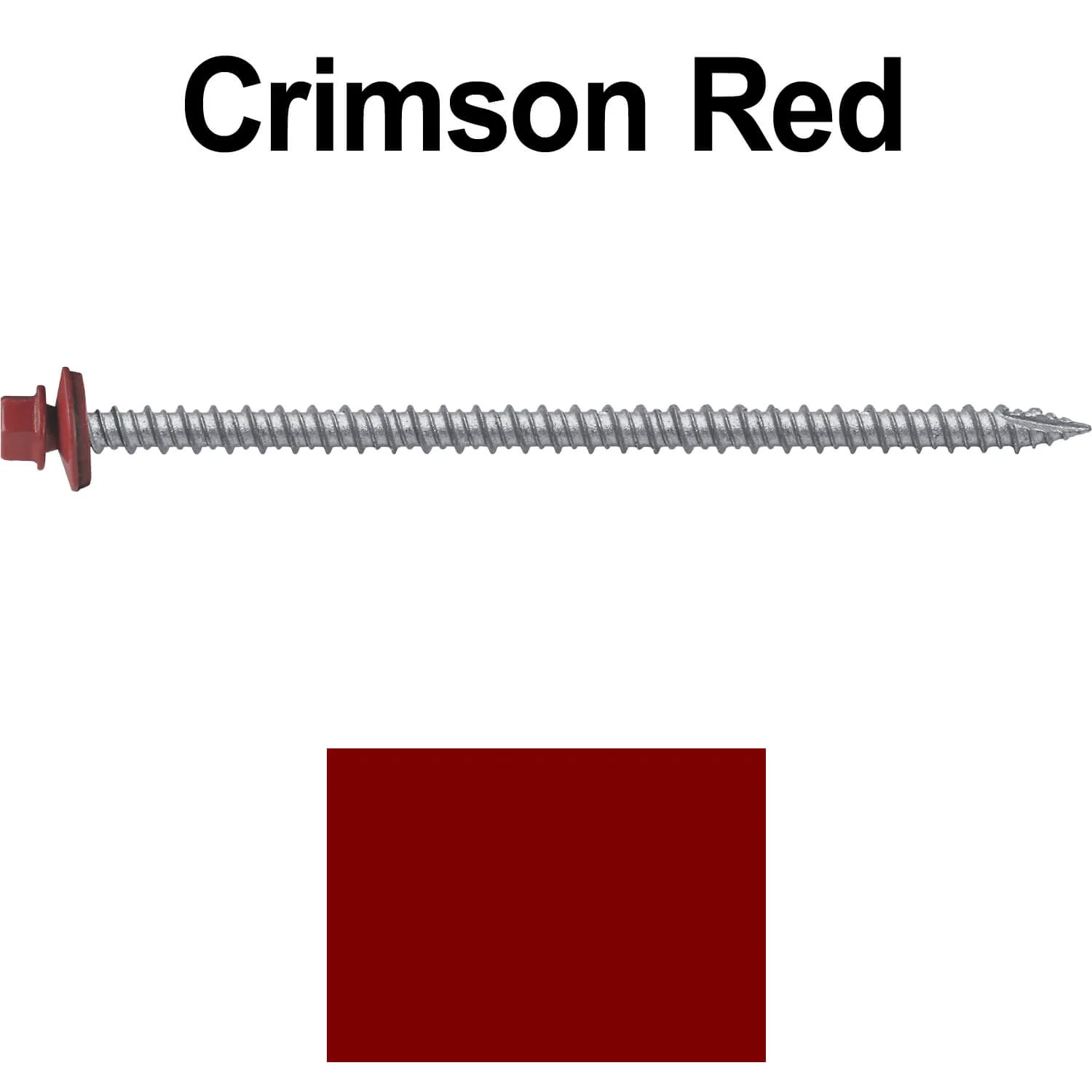 #10 x 4" Metal ROOFING SCREWS - Hex Washer Head - Self starting/self tapping - EPDM washer. Colored head. - Image 71