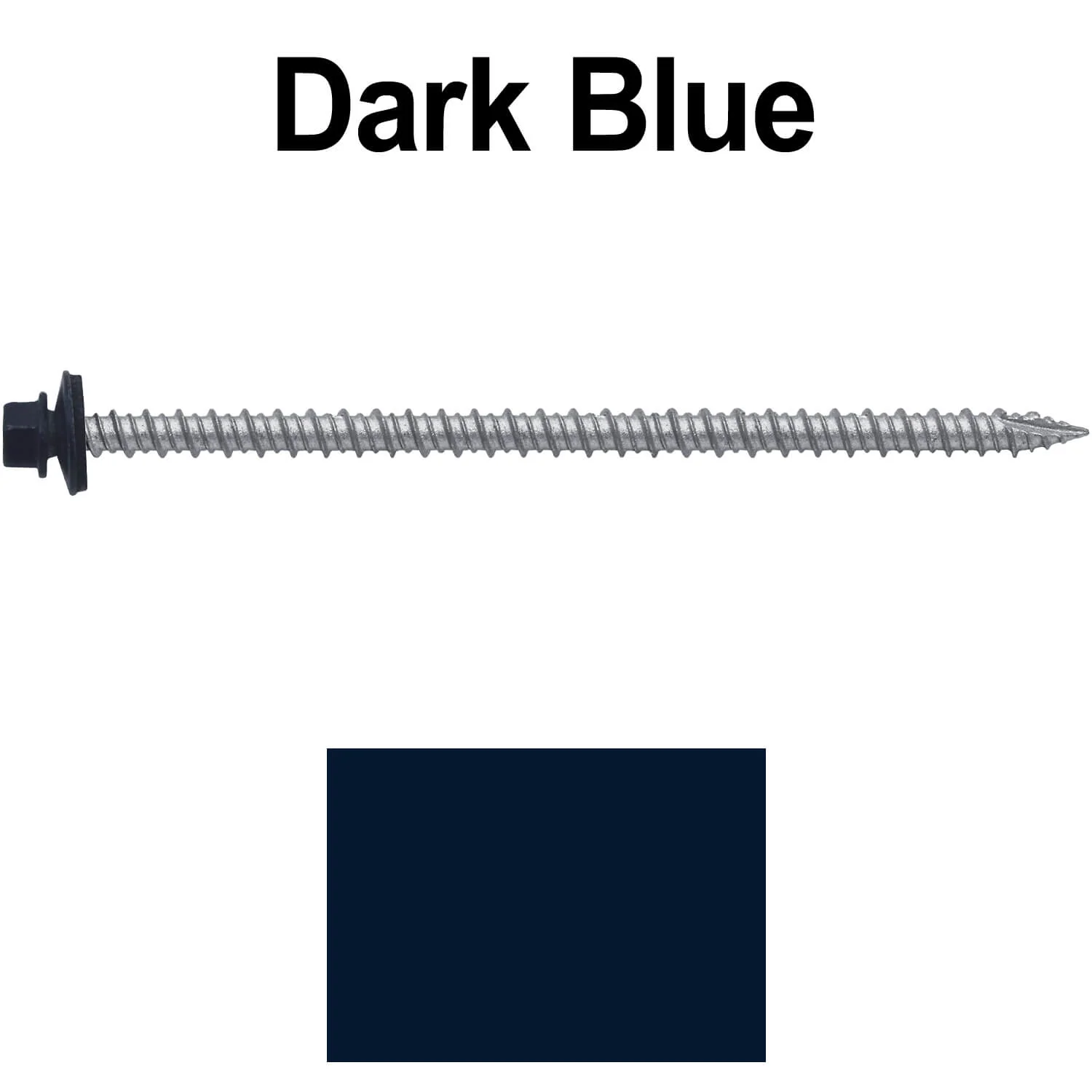 #10 x 4" Metal ROOFING SCREWS - Hex Washer Head - Self starting/self tapping - EPDM washer. Colored head. - Image 73