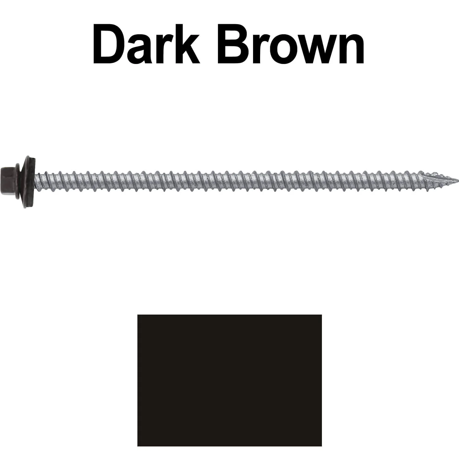 #10 x 4" Metal ROOFING SCREWS - Hex Washer Head - Self starting/self tapping - EPDM washer. Colored head. - Image 77