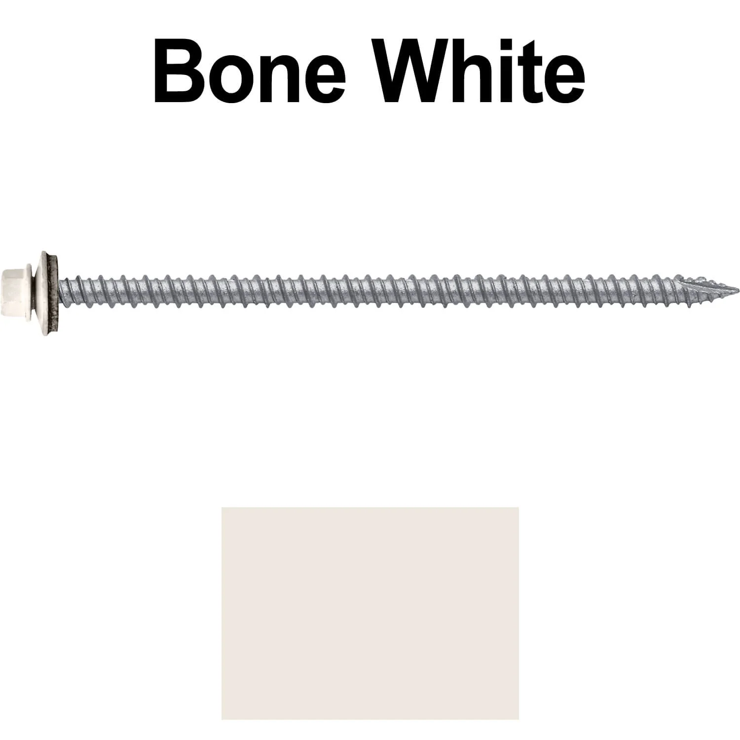 #10 x 4" Metal ROOFING SCREWS - Hex Washer Head - Self starting/self tapping - EPDM washer. Colored head. - Image 9