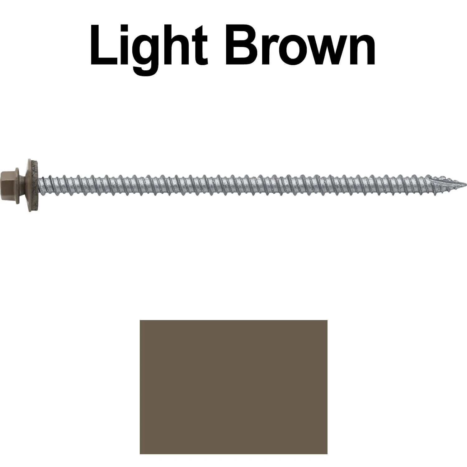 #10 x 4" Metal ROOFING SCREWS - Hex Washer Head - Self starting/self tapping - EPDM washer. Colored head. - Image 96