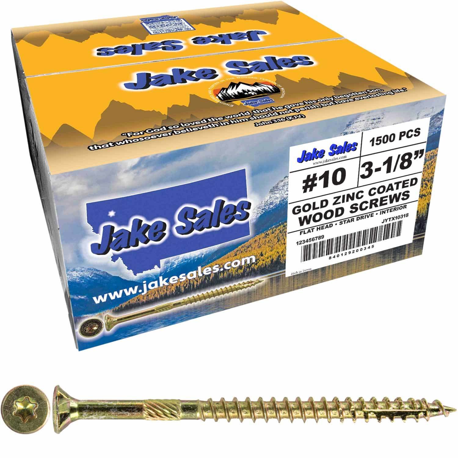 #10 Gold Star/Torx Drive Zinc Coated T-25 Flat Head Wood Screws - Image 19