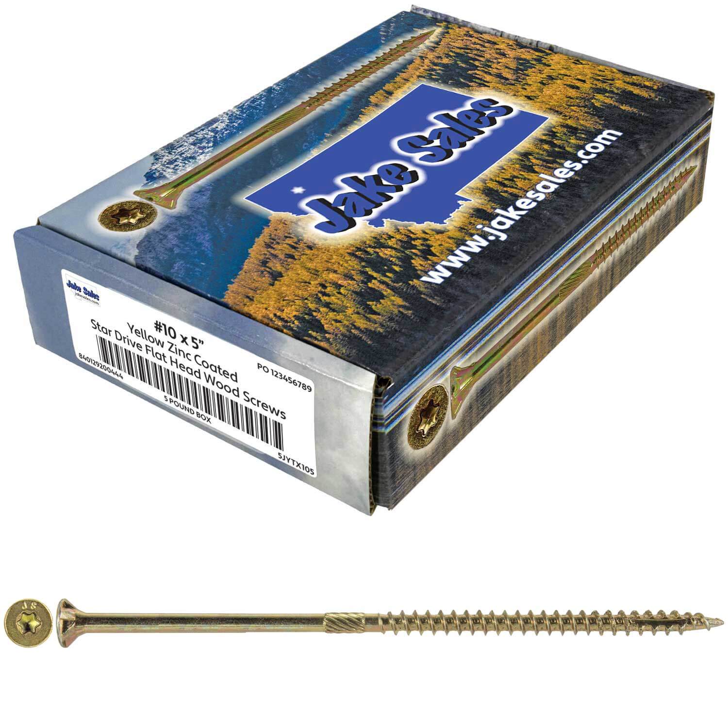 #10 Gold Star/Torx Drive Zinc Coated T-25 Flat Head Wood Screws - Image 29