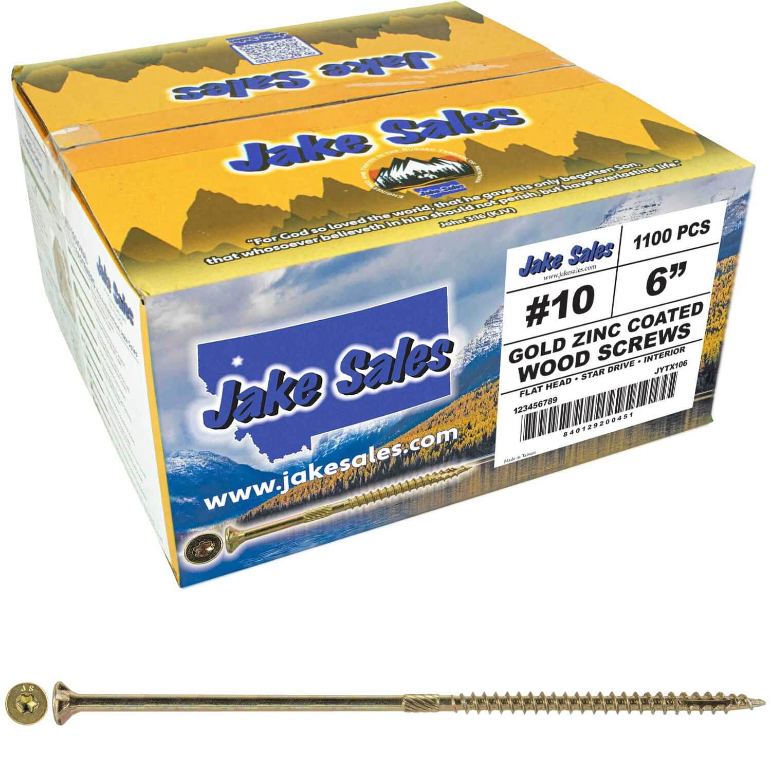 #10 Gold Star/Torx Drive Zinc Coated T-25 Flat Head Wood Screws - Image 30
