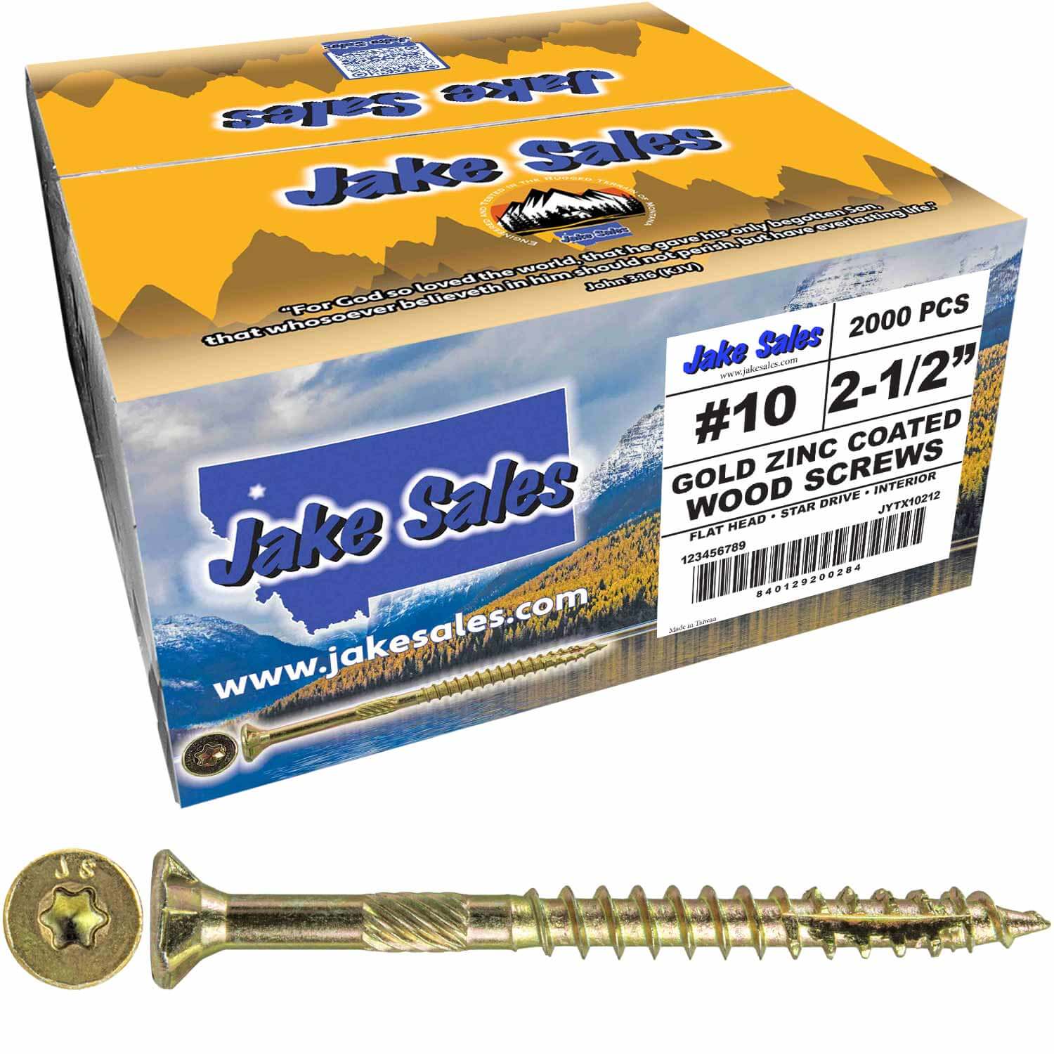 #10 Gold Star/Torx Drive Zinc Coated T-25 Flat Head Wood Screws - Image 36