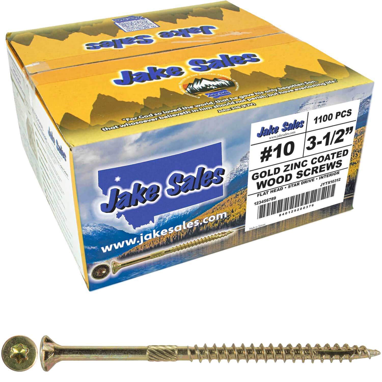 #10 Gold Star/Torx Drive Zinc Coated T-25 Flat Head Wood Screws - Image 39