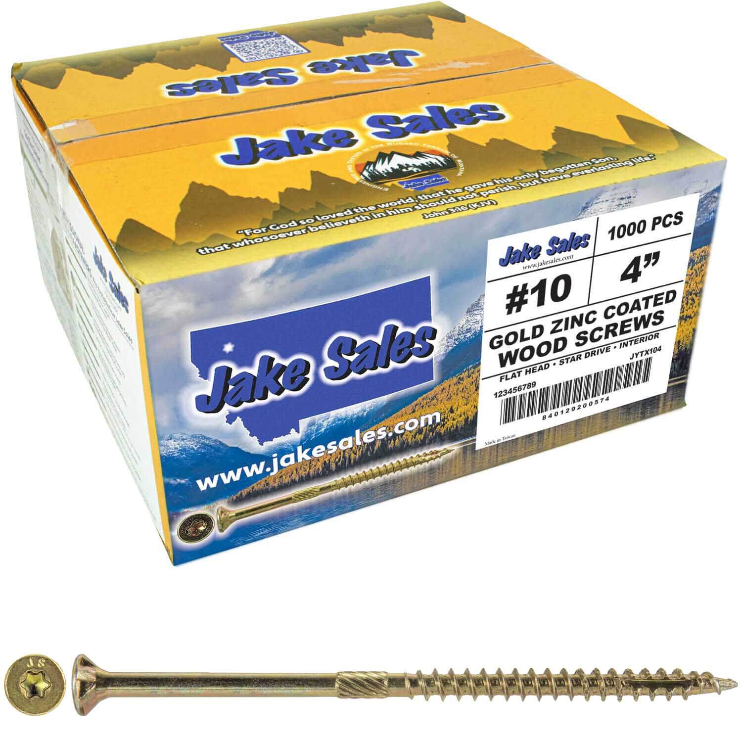 #10 Gold Star/Torx Drive Zinc Coated T-25 Flat Head Wood Screws - Image 40