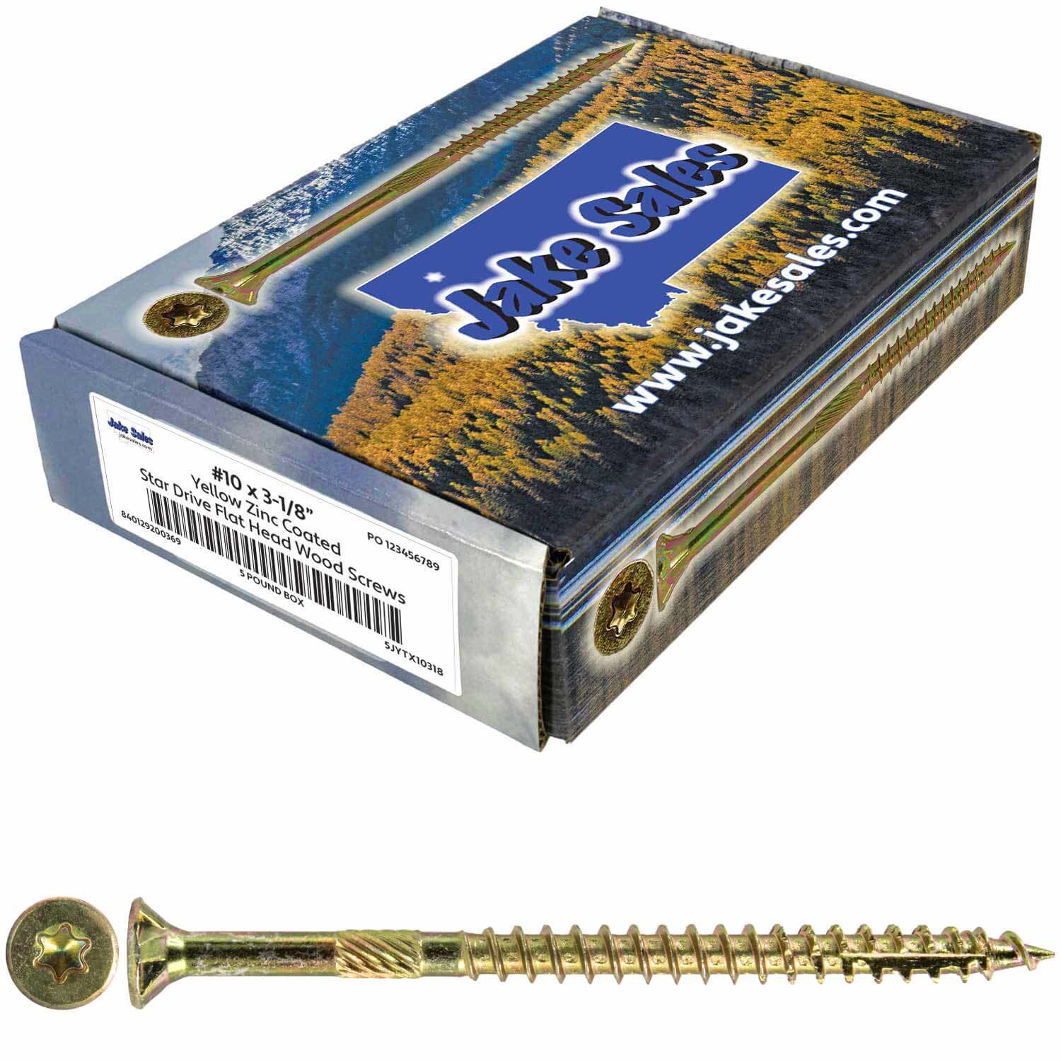 #10 Gold Star/Torx Drive Zinc Coated T-25 Flat Head Wood Screws - Image 61