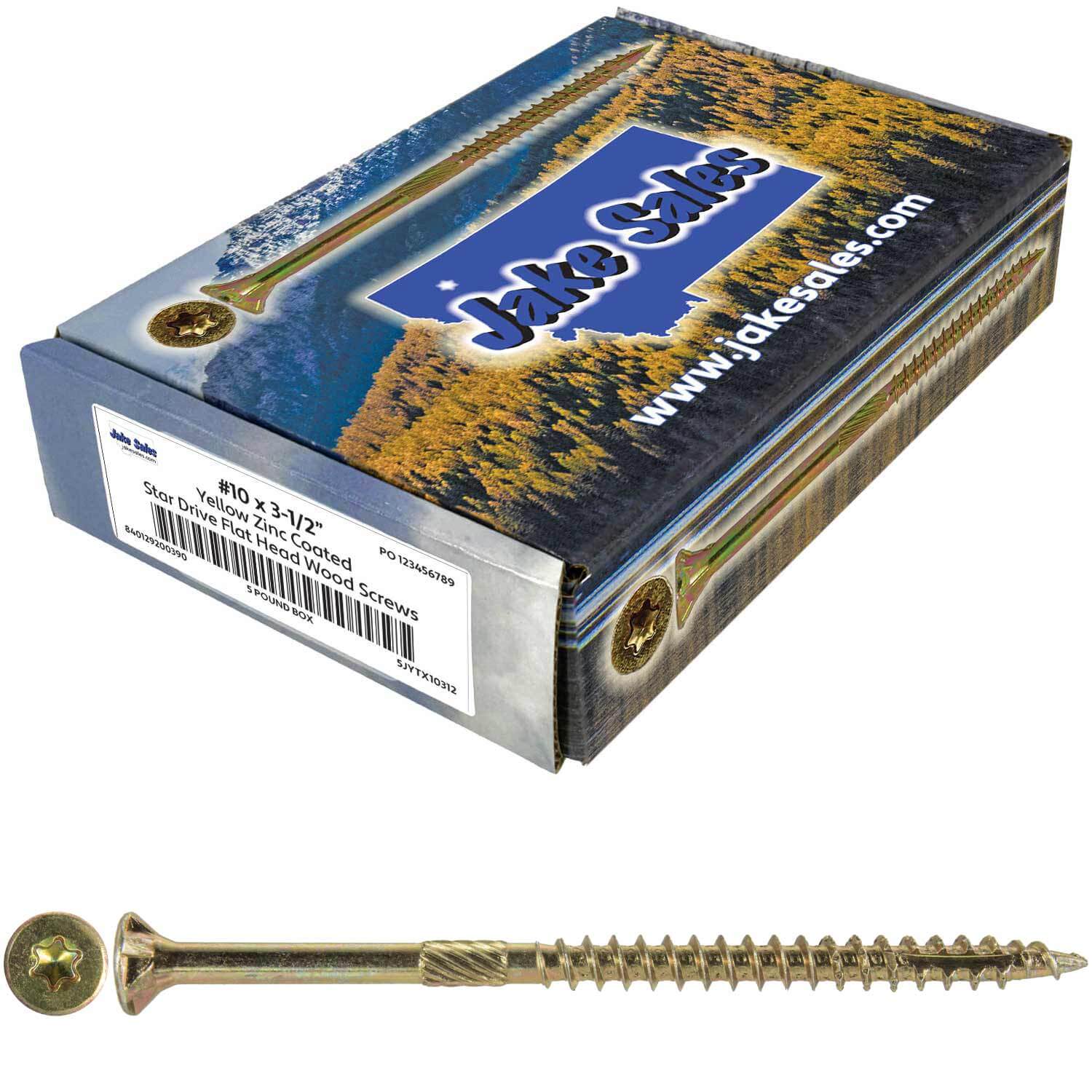#10 Gold Star/Torx Drive Zinc Coated T-25 Flat Head Wood Screws - Image 66