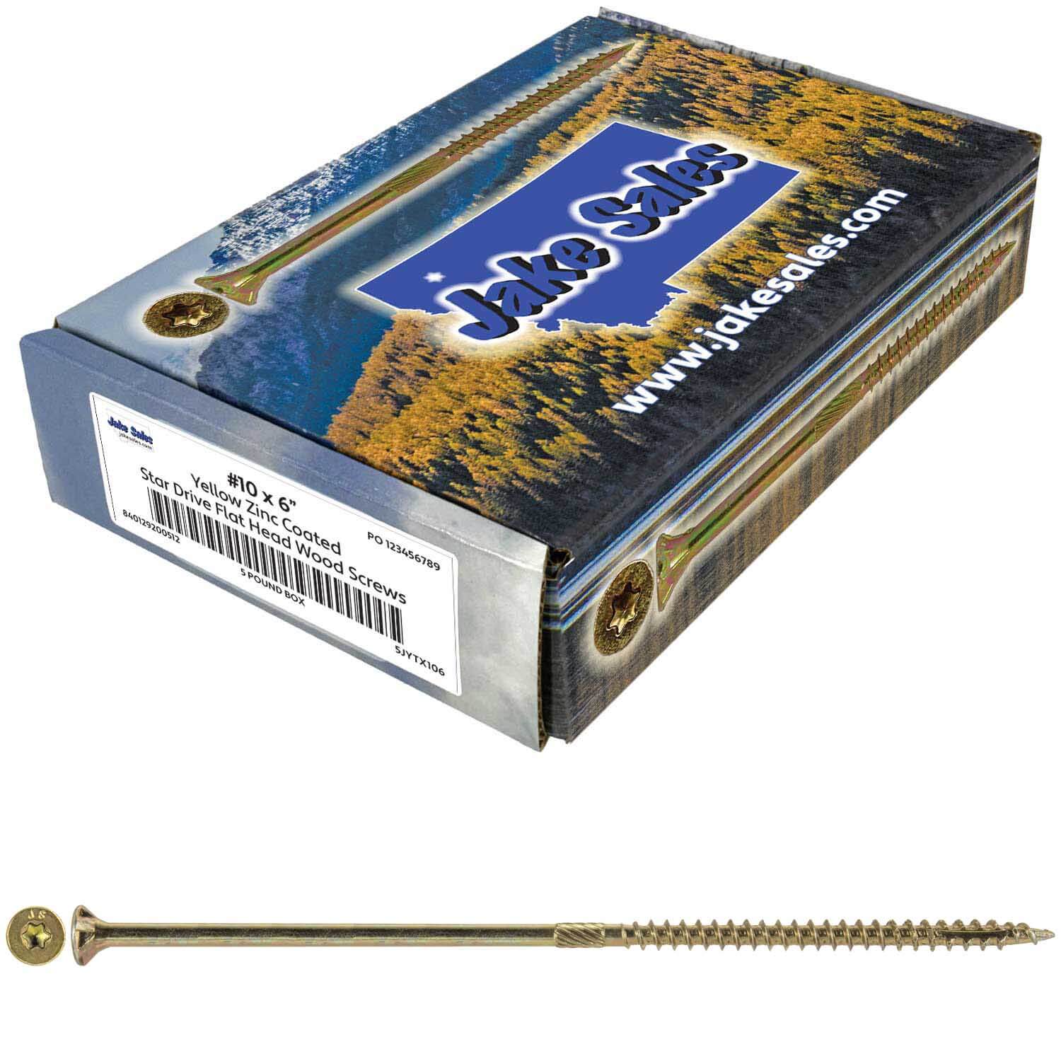 #10 Gold Star/Torx Drive Zinc Coated T-25 Flat Head Wood Screws - Image 78