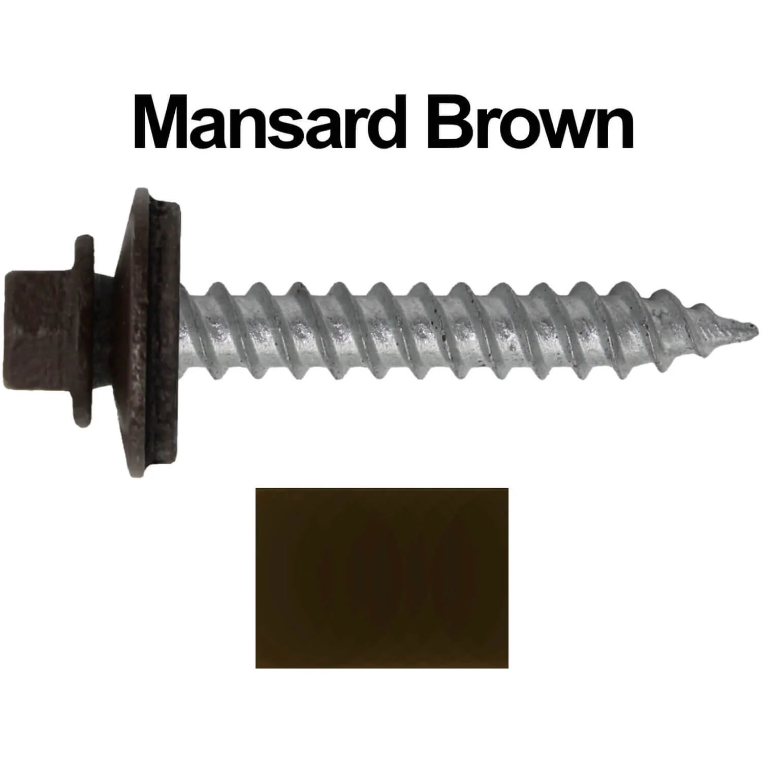 #12 x 1-1/2" RE-GRIP METAL ROOFING SCREWS - Hex Washer Head - Self starting/self tapping - EPDM washer. Colored head. - Image 38