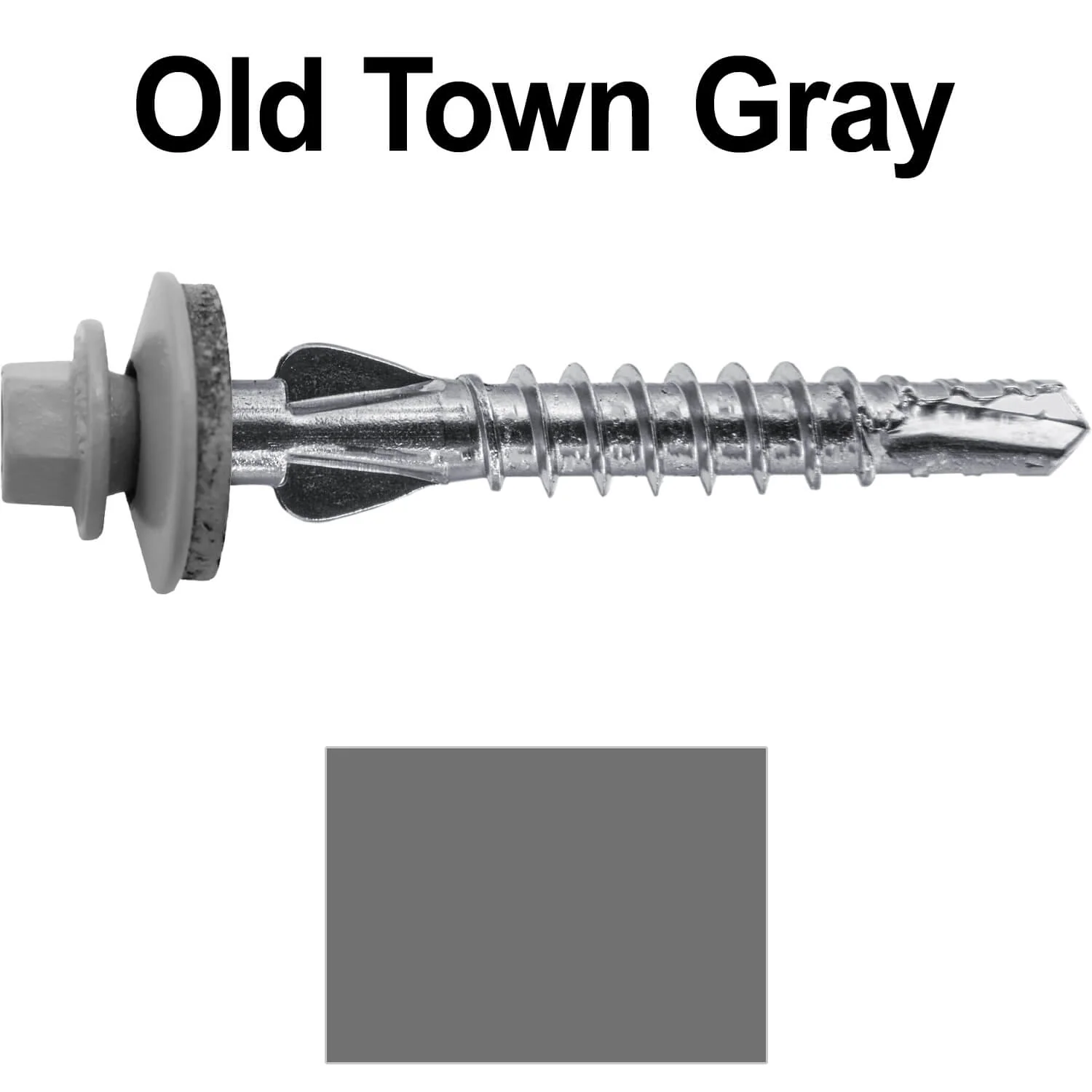12 X 1-1/2" PFP STAINLESS STEEL Fastener - 1/4" Washer Hex Head - #3 Drill Point Tip -  For Polycarbonite, Fiberglass and PVC sheeting. Colored head. - Image 103