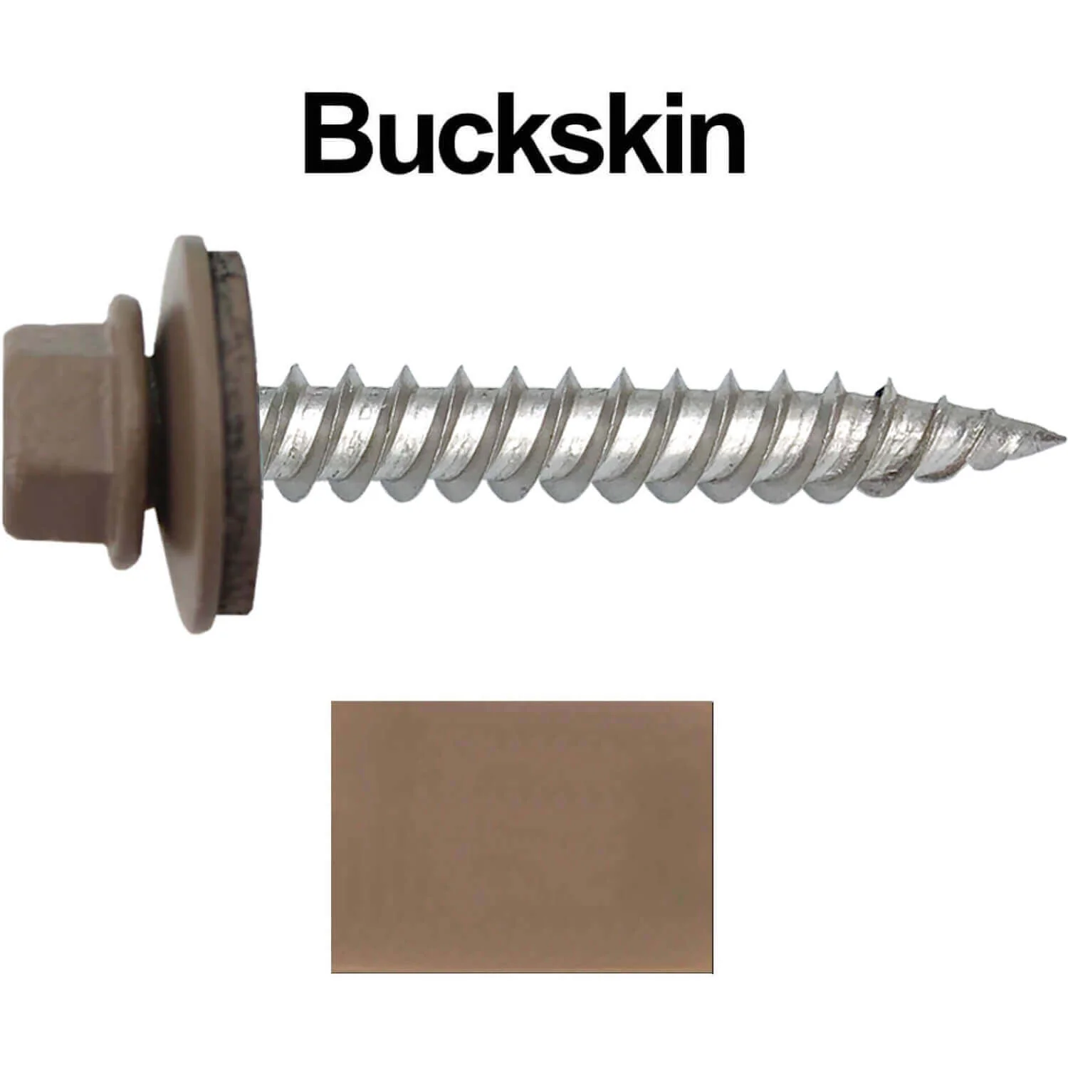 12 x 1-1/2" Stainless Steel Metal Roofing Screw - Hex Washer Head - Self starting/self tapping - EPDM washer. Colored head. - Image 12
