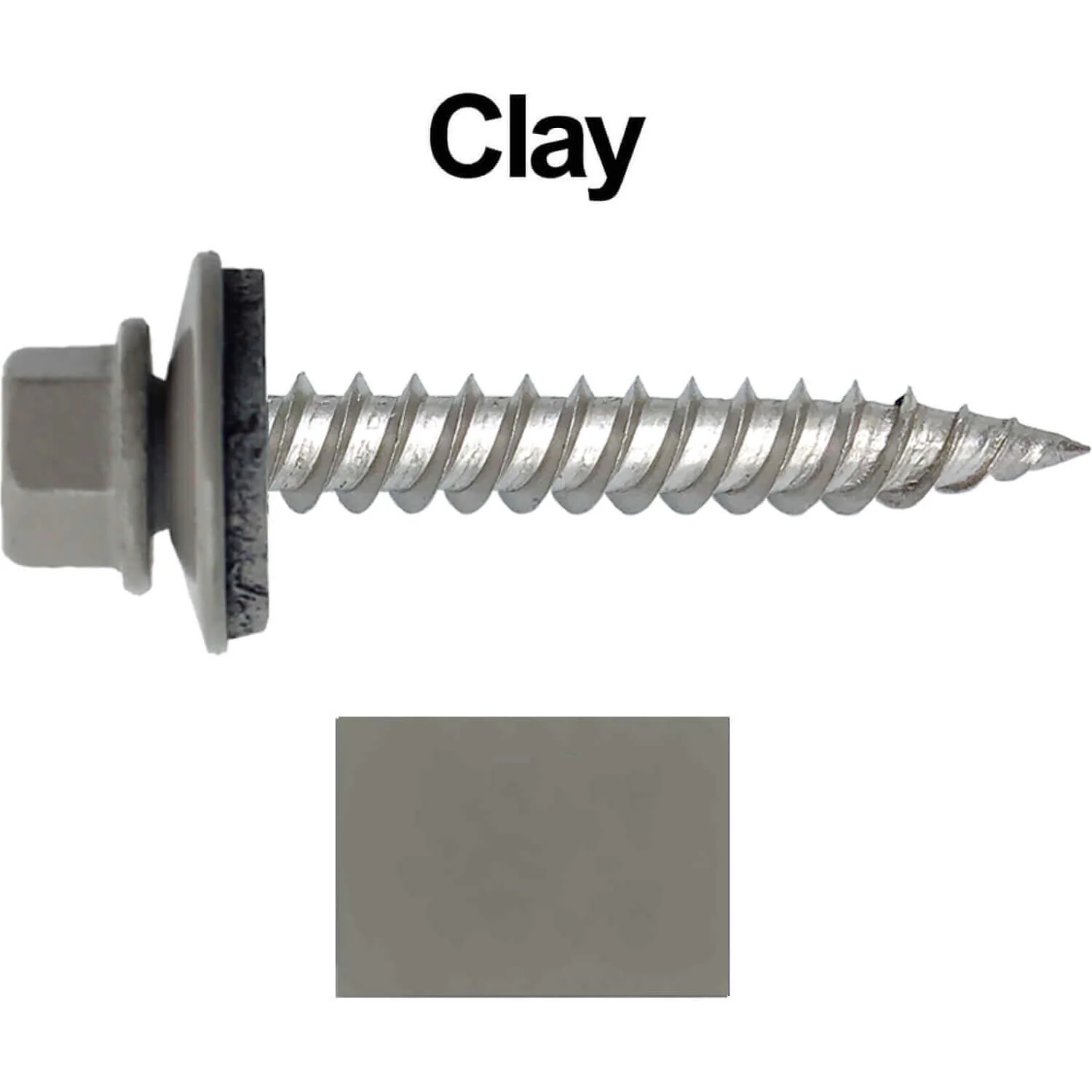 12 x 1-1/2" Stainless Steel Metal Roofing Screw - Hex Washer Head - Self starting/self tapping - EPDM washer. Colored head. - Image 15
