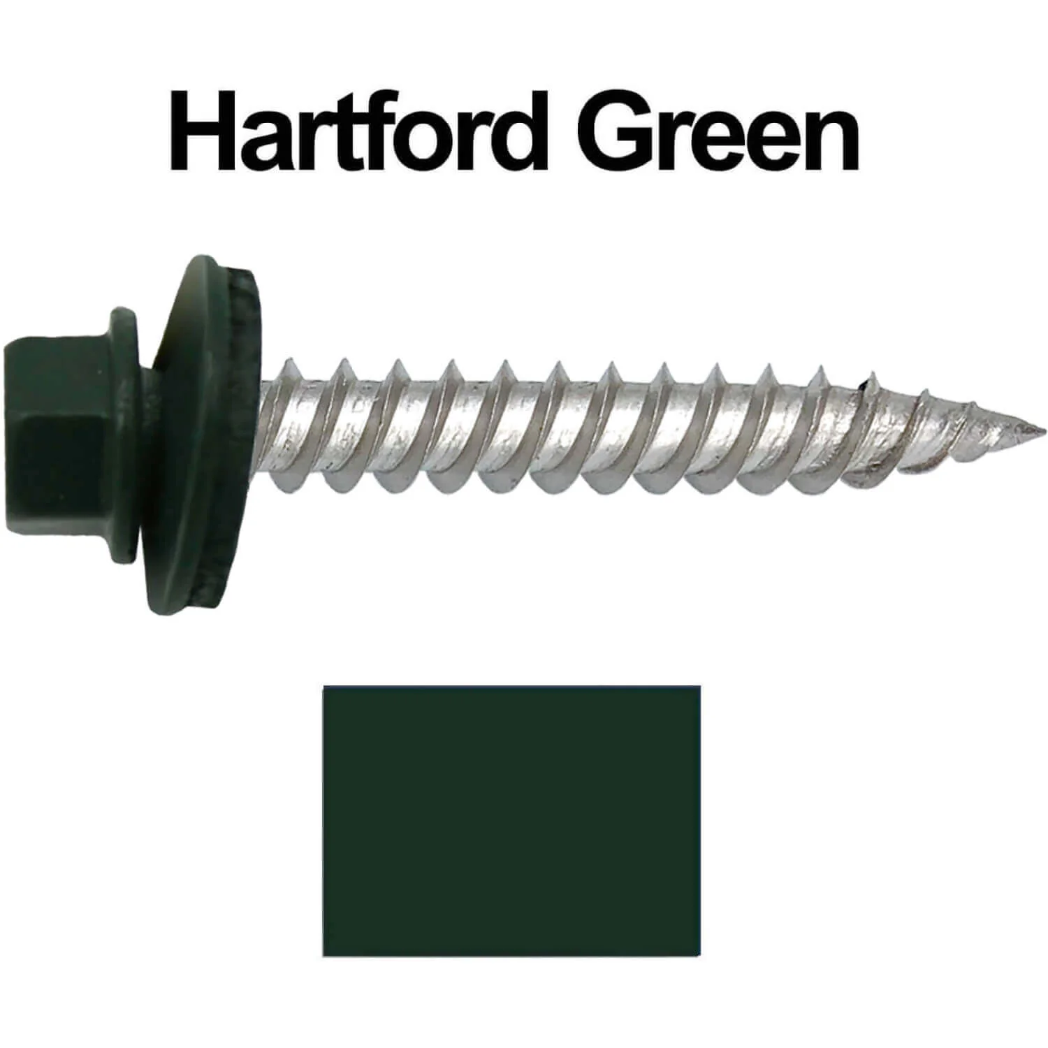 12 x 1-1/2" Stainless Steel Metal Roofing Screw - Hex Washer Head - Self starting/self tapping - EPDM washer. Colored head. - Image 26
