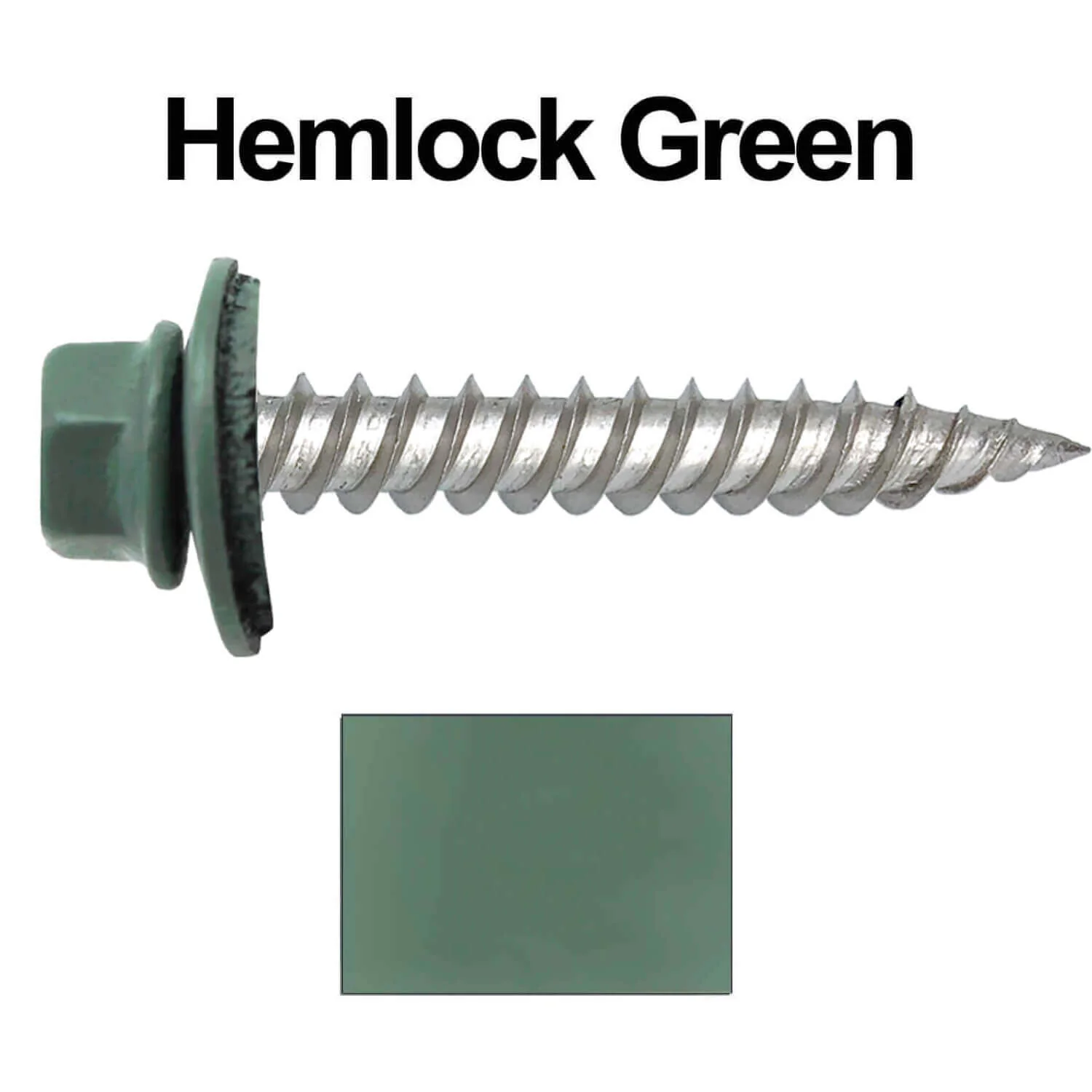12 x 1-1/2" Stainless Steel Metal Roofing Screw - Hex Washer Head - Self starting/self tapping - EPDM washer. Colored head. - Image 27